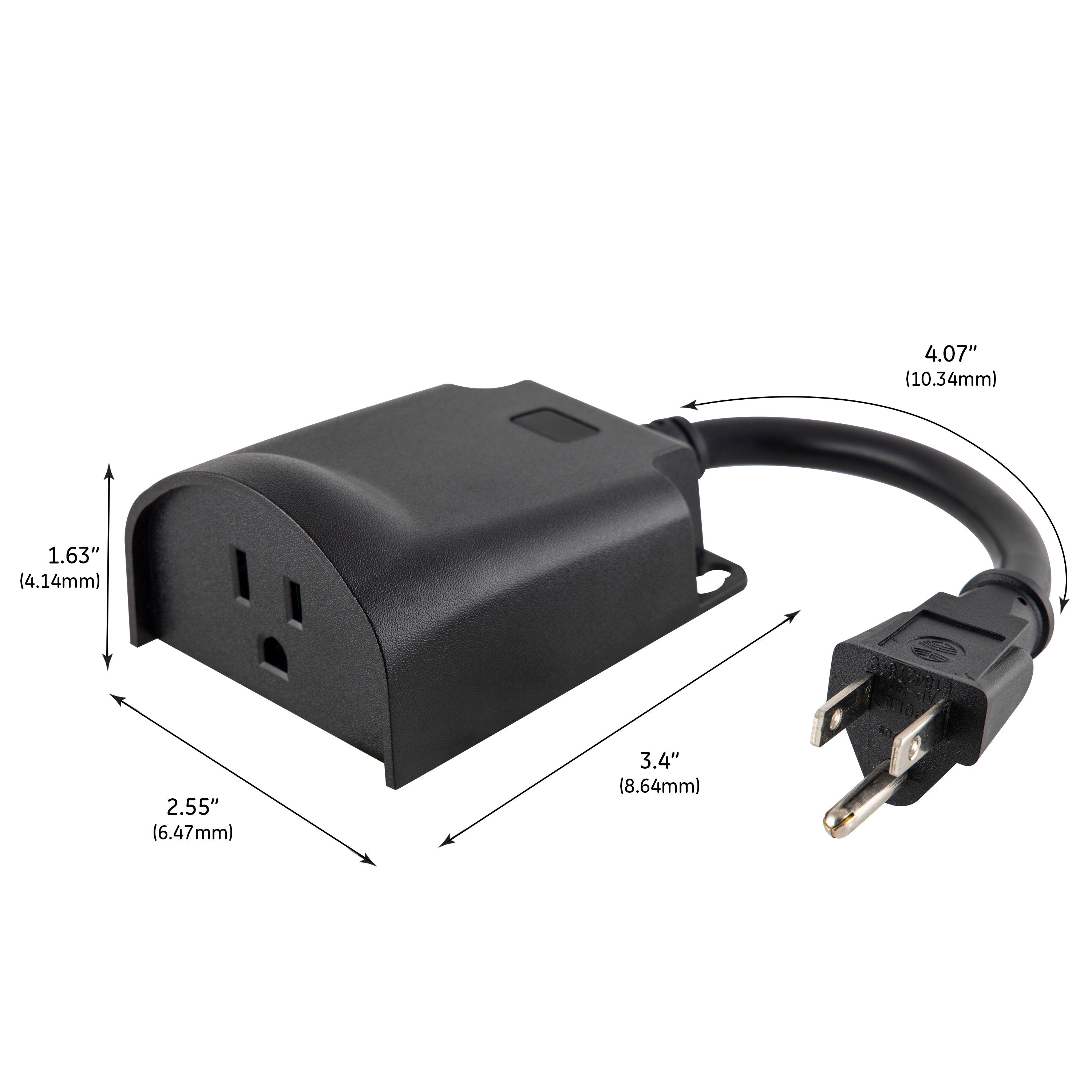 Enbrighten Z-Wave Plug-In Outdoor Smart Switch, Black