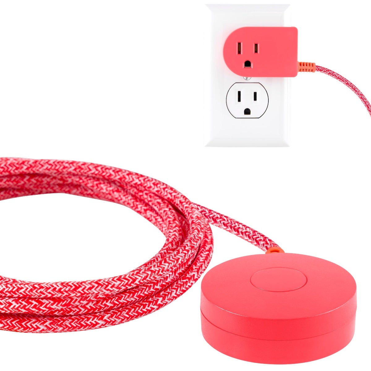 Cordinate Tabletop Switch with 6ft. Braided Cord, Coral