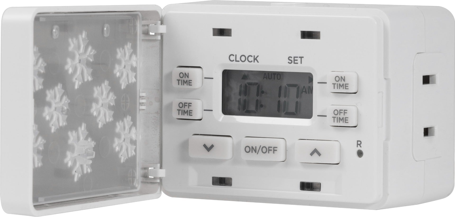 Philips Indoor Plug-In 1-Outlet Color Changing Snowflake Digital Timer, White