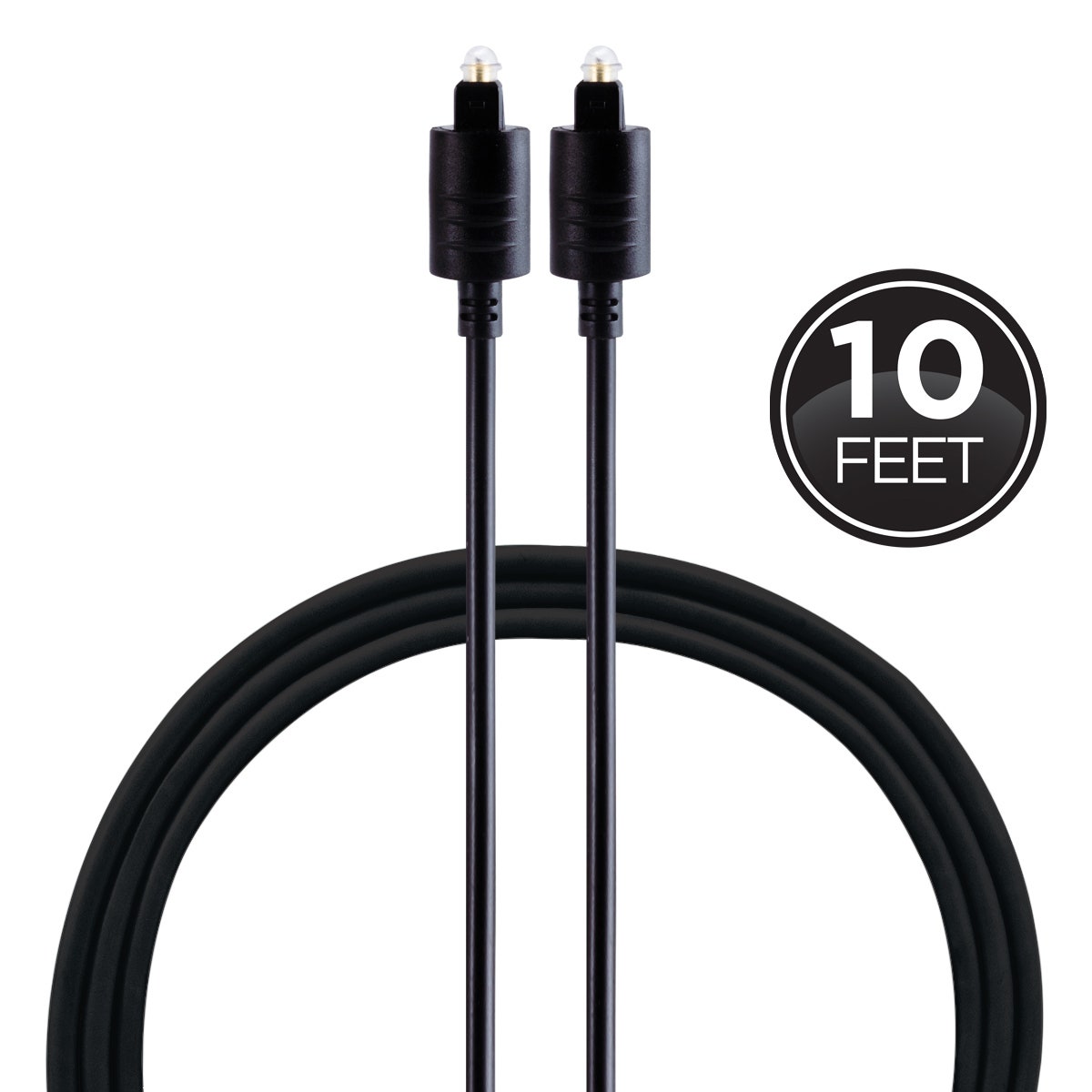 Philips 10 ft. Toslink Fiber Optic Audio Cable, Black