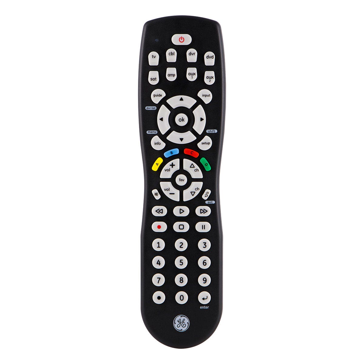 GE 8-Device Universal Remote, Black