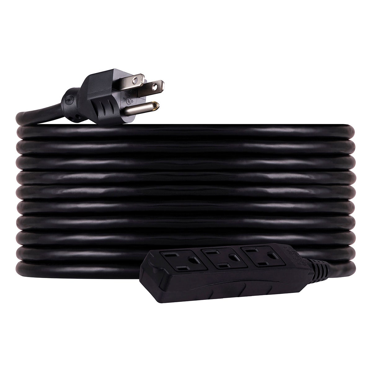 UltraPro 3-Outlet 25ft. Heavy Duty Outdoor Extension Cord, Black