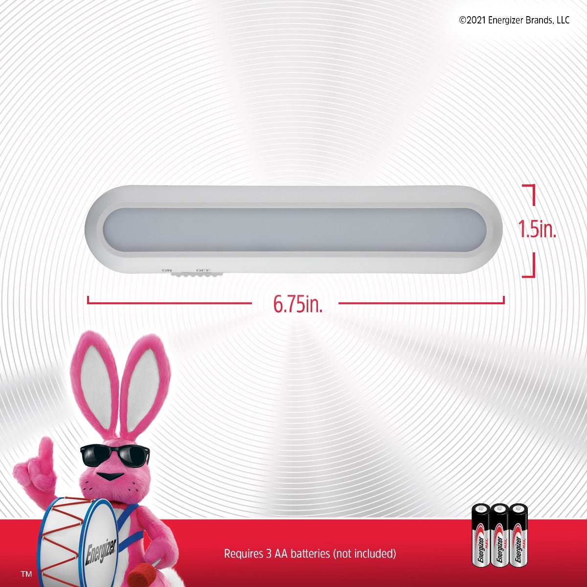 Energizer Battery Operated LED Magnet Mount Light Bar, White