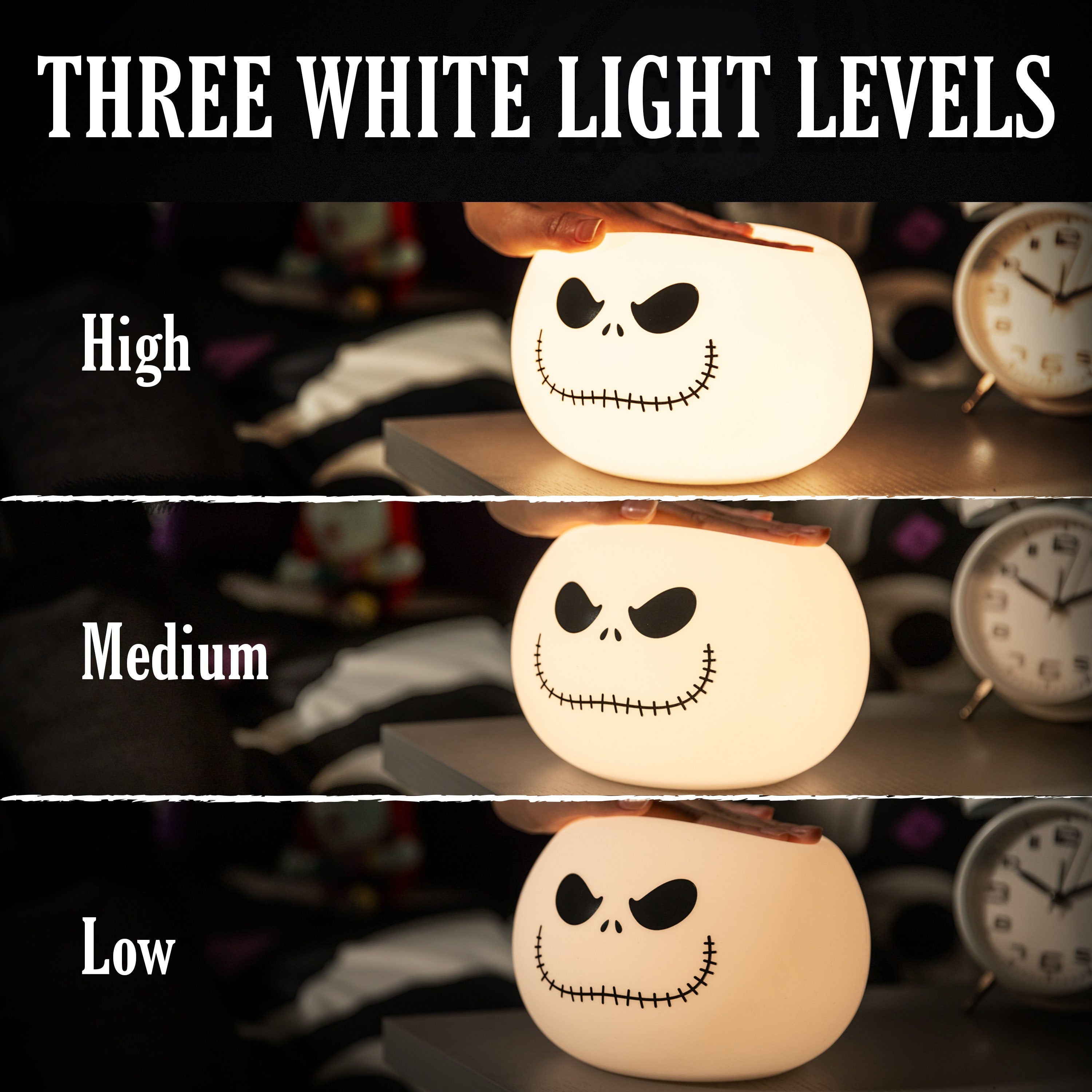 Disney Jack Skellington Color-Changing Tabletop LED Night Light, White