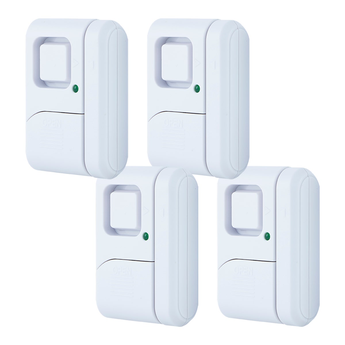 GE Battery Operated Magnetic Window or Door Alarm, 4 Pack, White