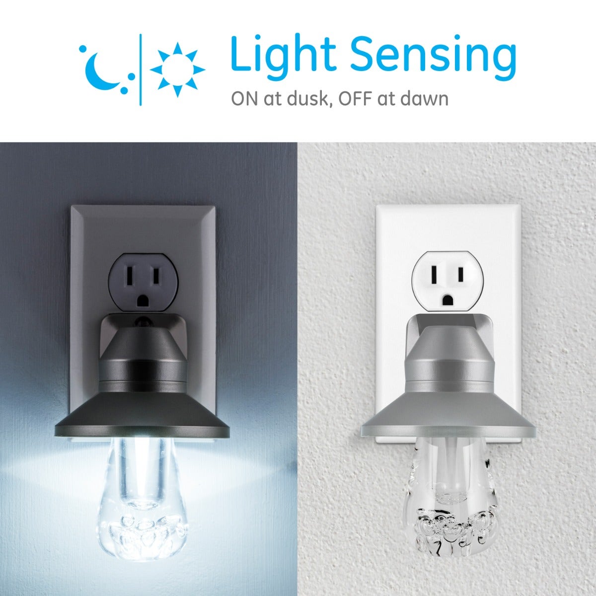 GE Vintage Automatic LED Night Light, Silver