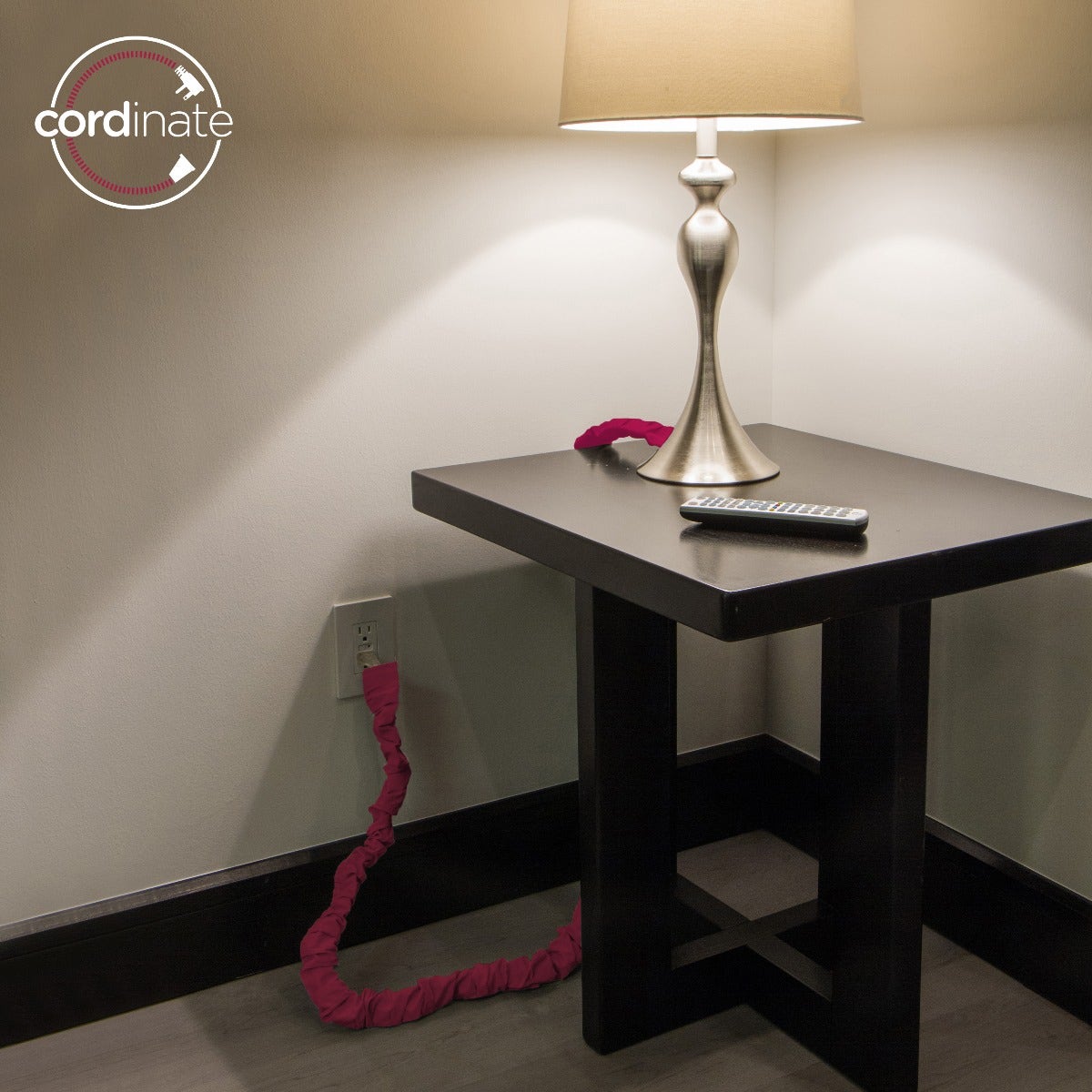 Cordinate 6ft. Fabric Cord Cover, Berry