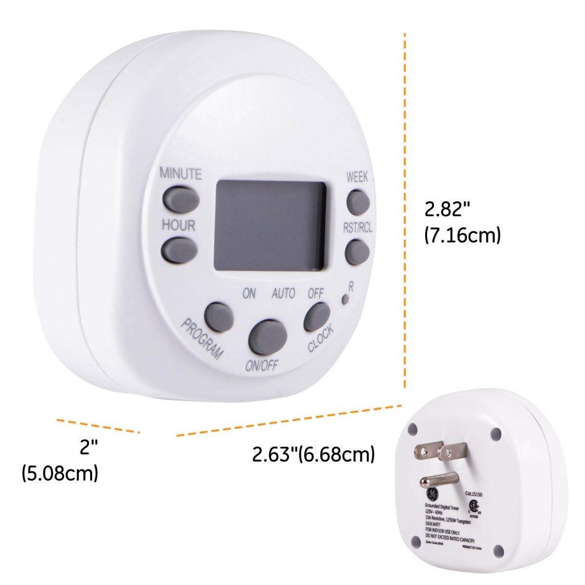 GE Indoor Plug-In 7-Day Digital Timer, White