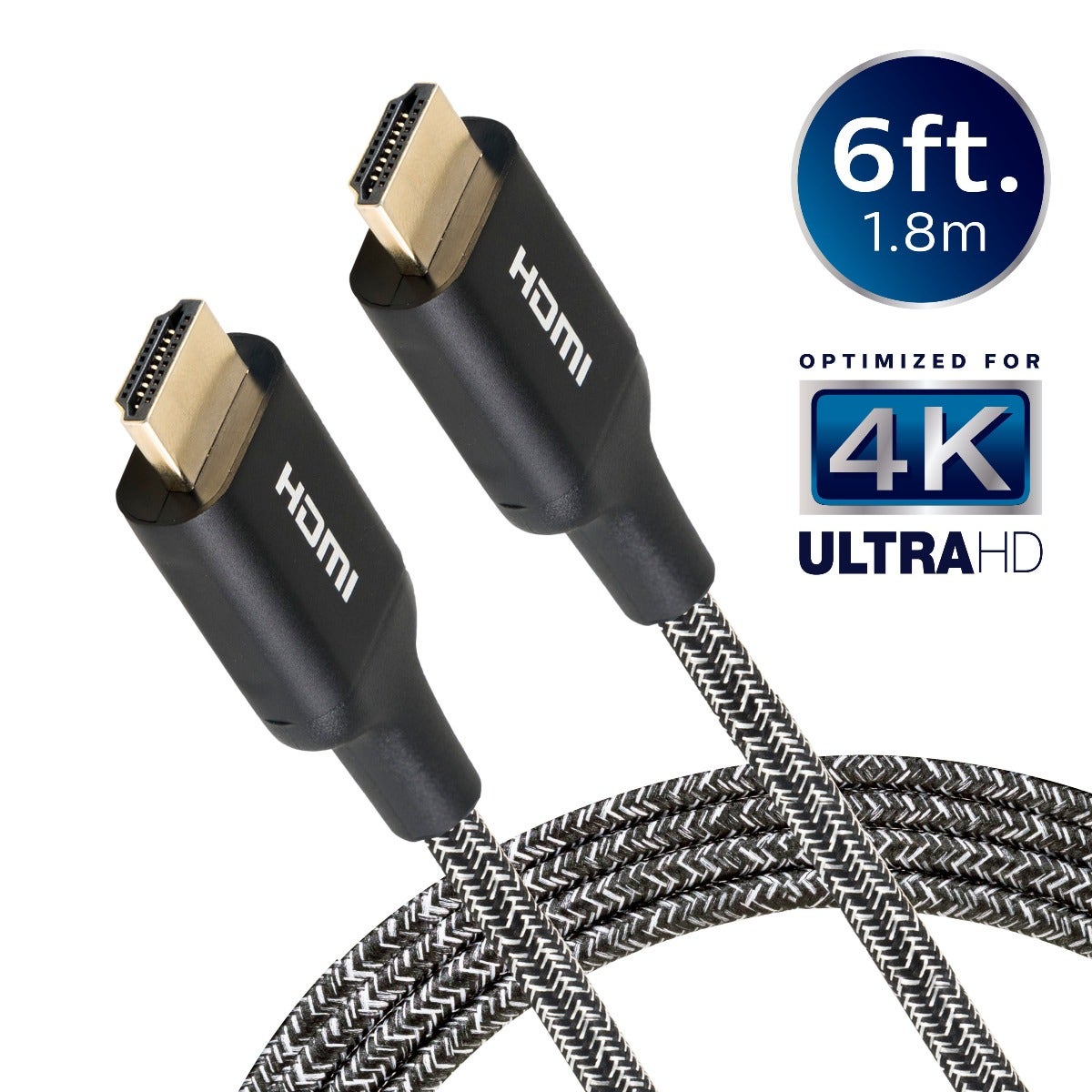 Philips 6ft. 4K Premium HDMI Cable With Ethernet, Black