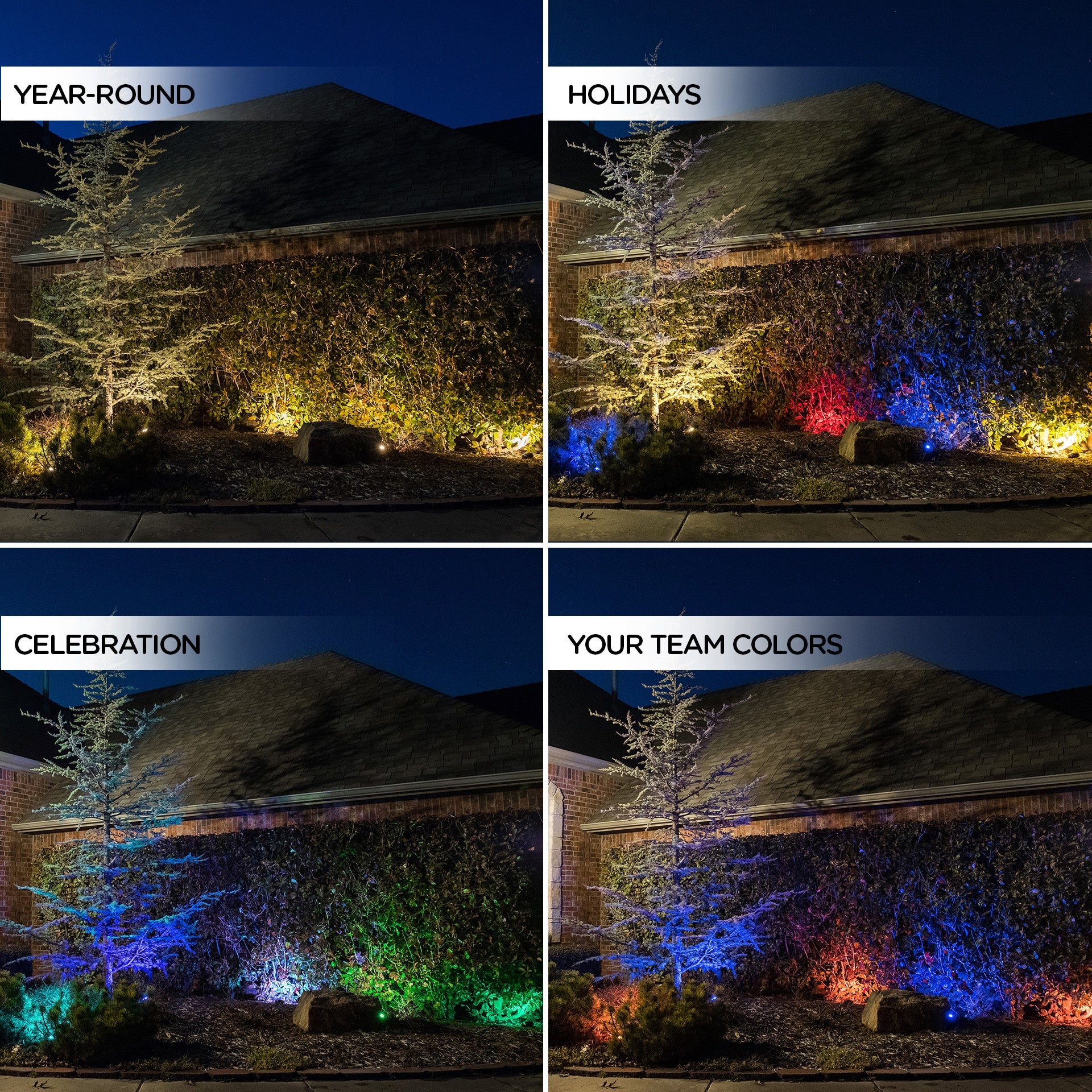 Enbrighten Seasons Color-Changing LED Landscape Lights, 6 Pucks, 40ft. Black Cord
