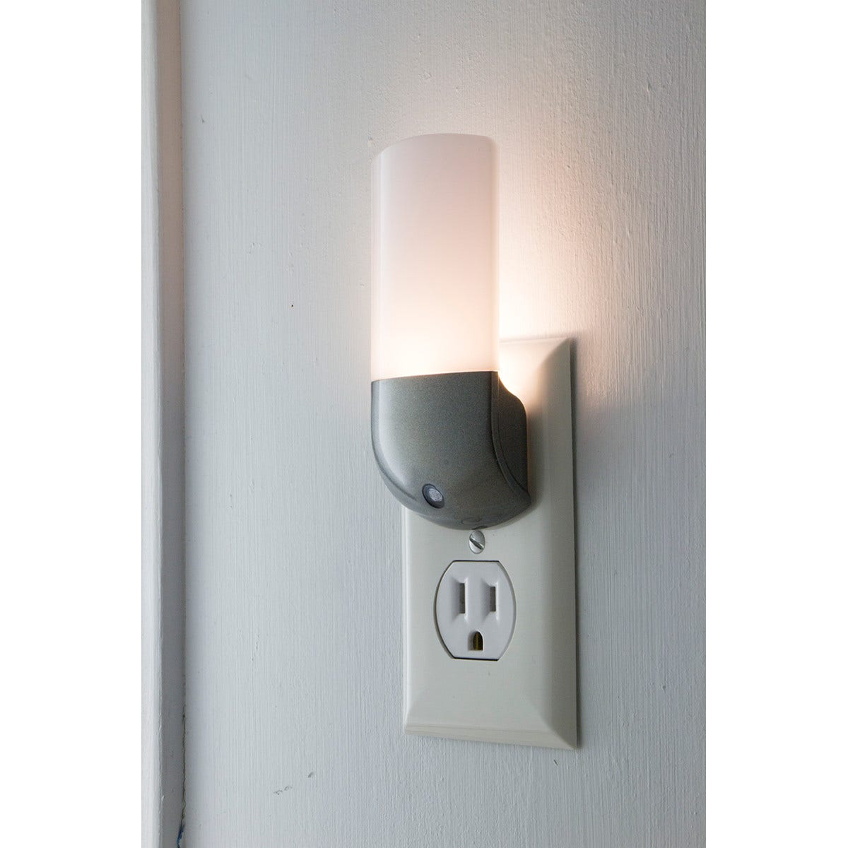 Energizer Plug-In Light Sensing LED Night Light, 2 Pack, Brushed Nickel