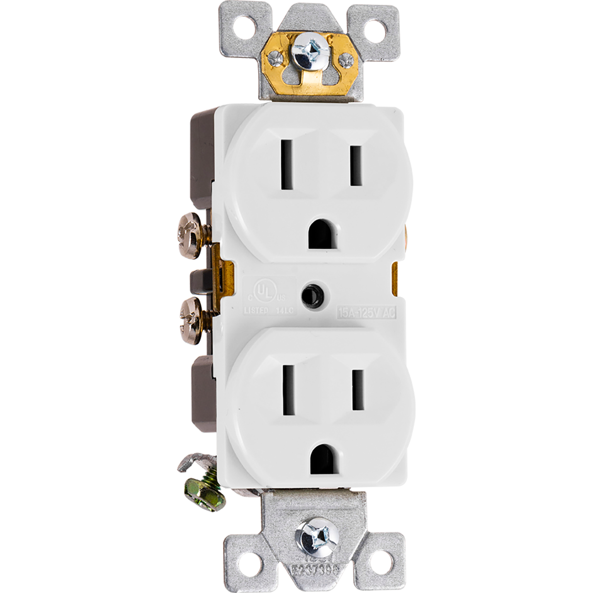 GE UltraPro Grounding Duplex Heavy-Duty Receptacle, White