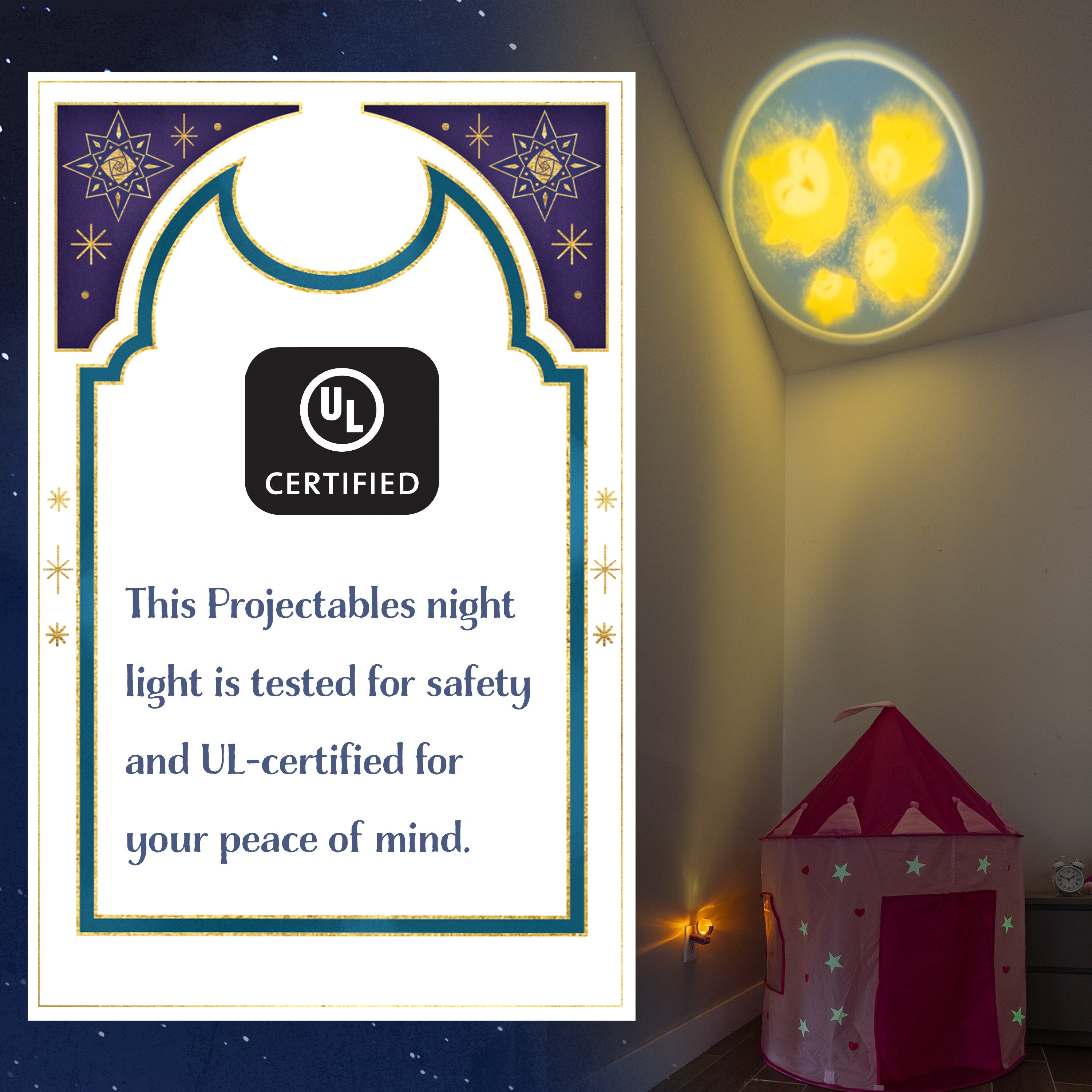 Projectables Disney WISH LED Night Light, Purple