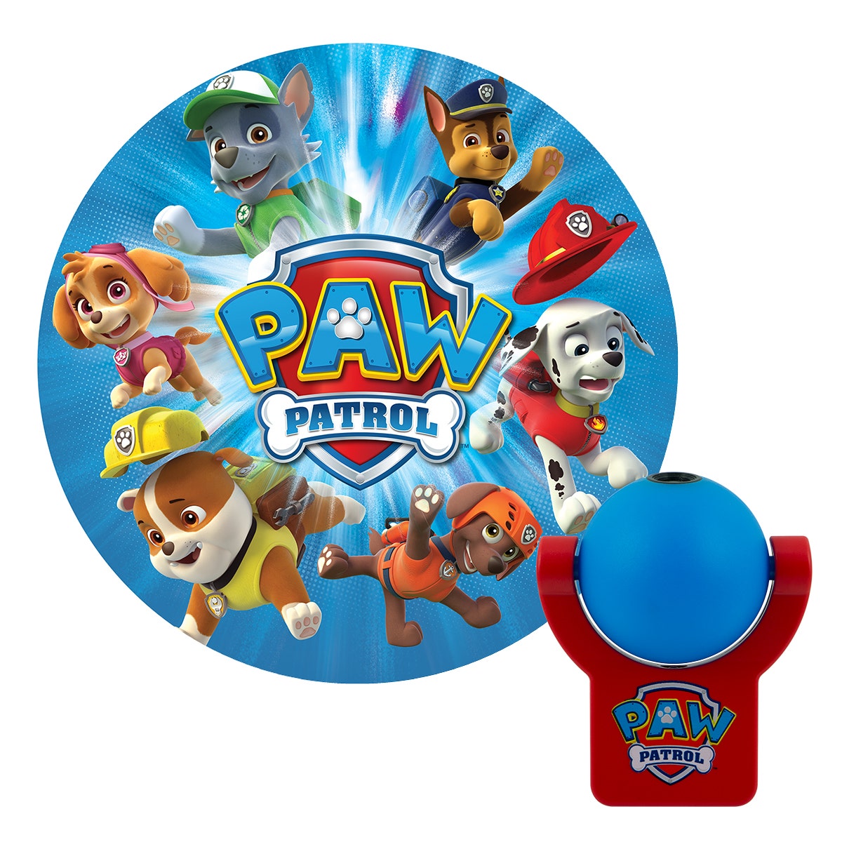 Projectables Nickelodeon Paw Patrol Light Sensing LED Night Light, Red