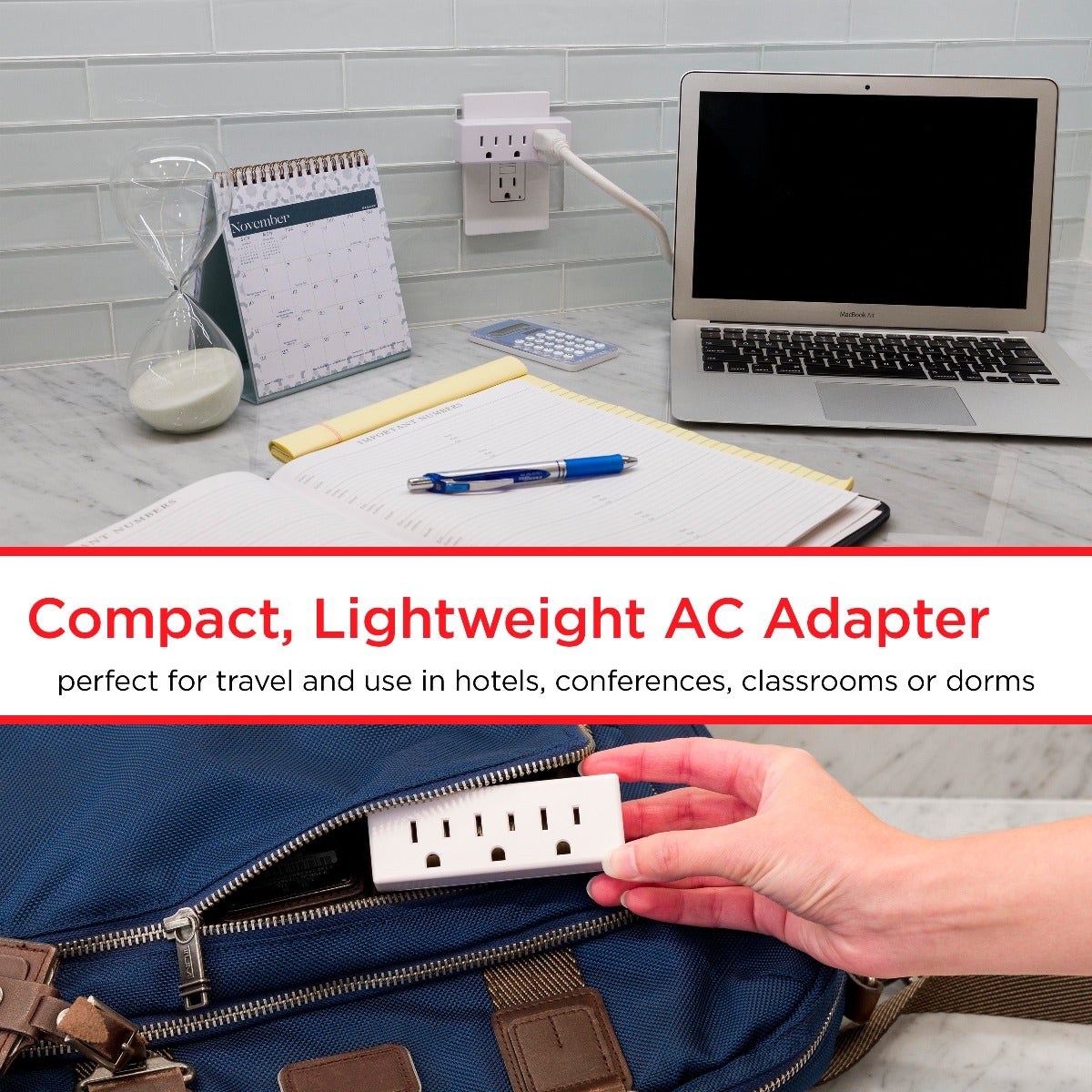 GE UltraPro 3-Outlet Wall Tap, 3 Pack, White