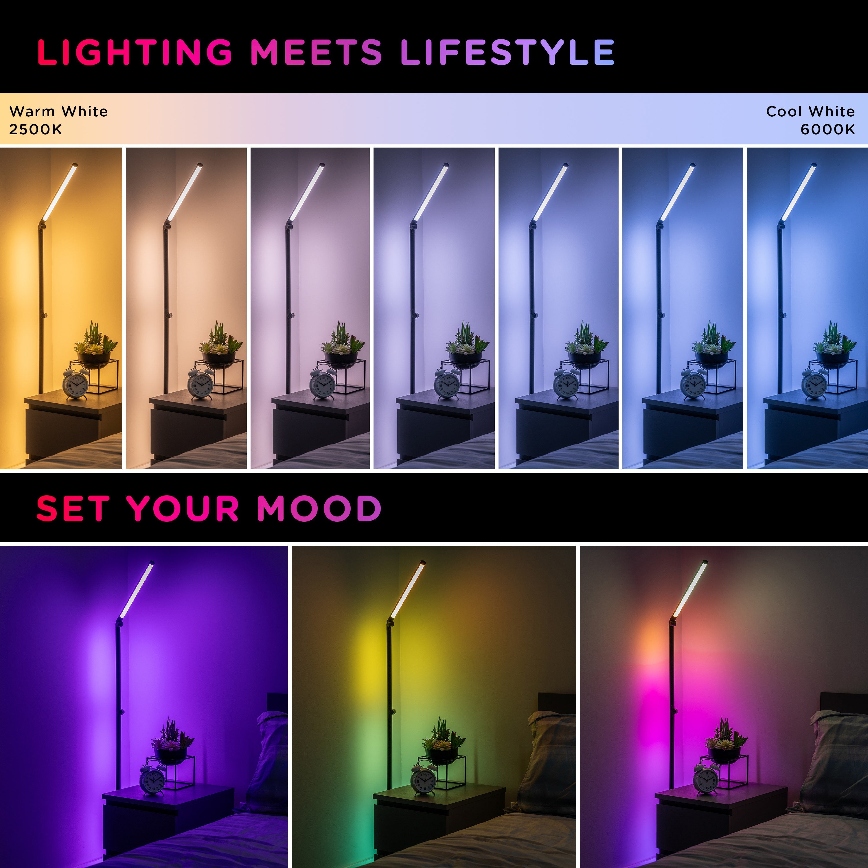 Enbrighten WiFi VIBE Spectrum Color-Changing Adjustable Accent Lamp