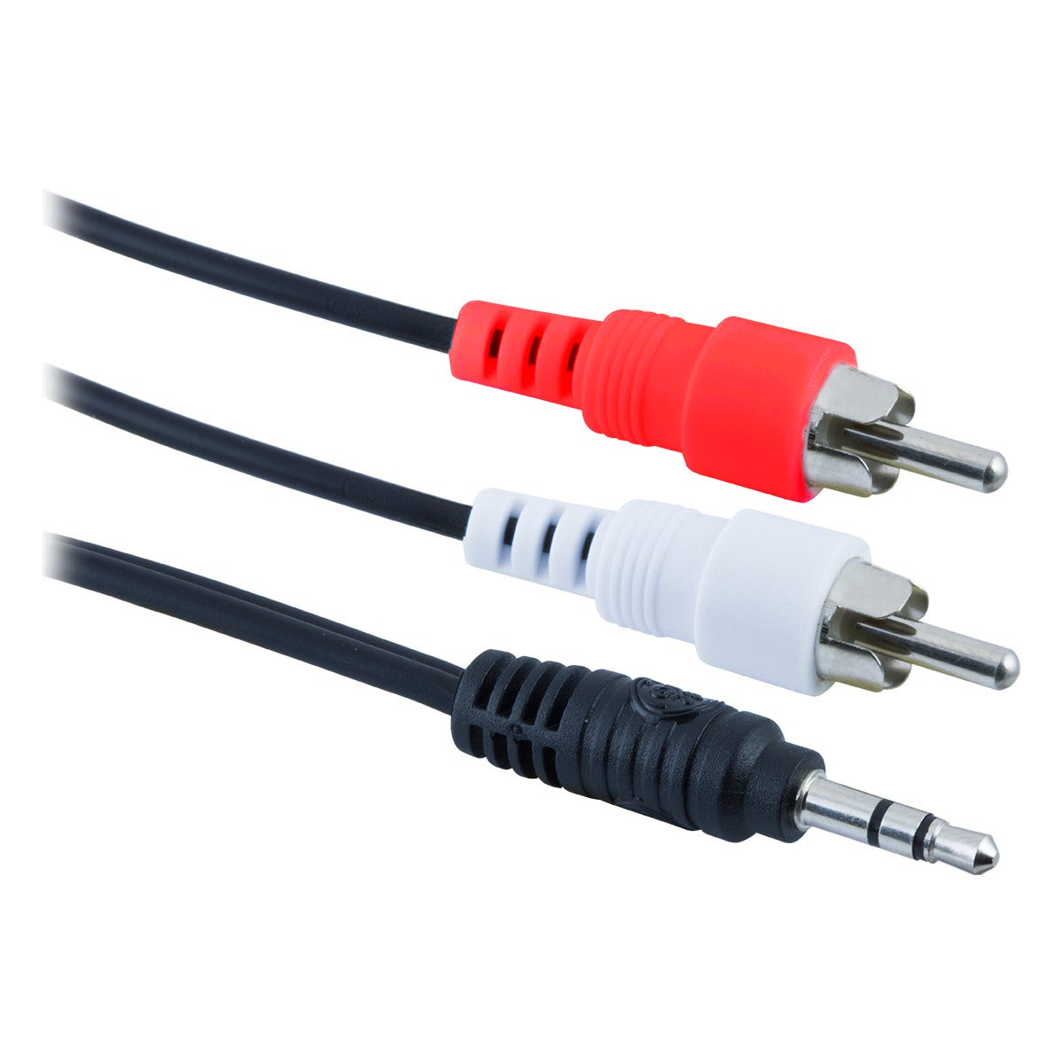 GE 6ft. Audio Y Adapter with 2 RCA Jacks to 3.5mm Jack, Black