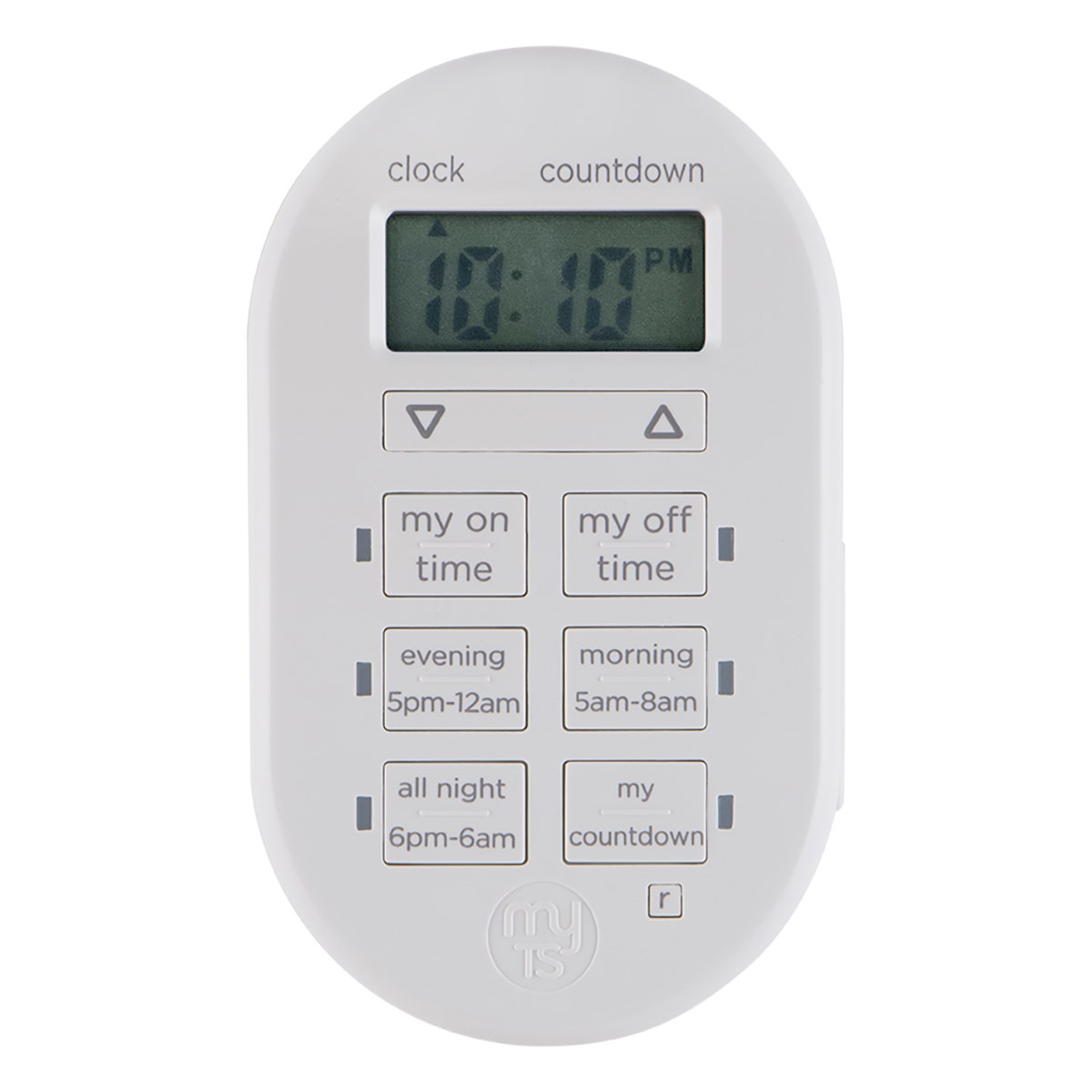 myTouchSmart Indoor Plug-in Simple Set Digital Timer, White