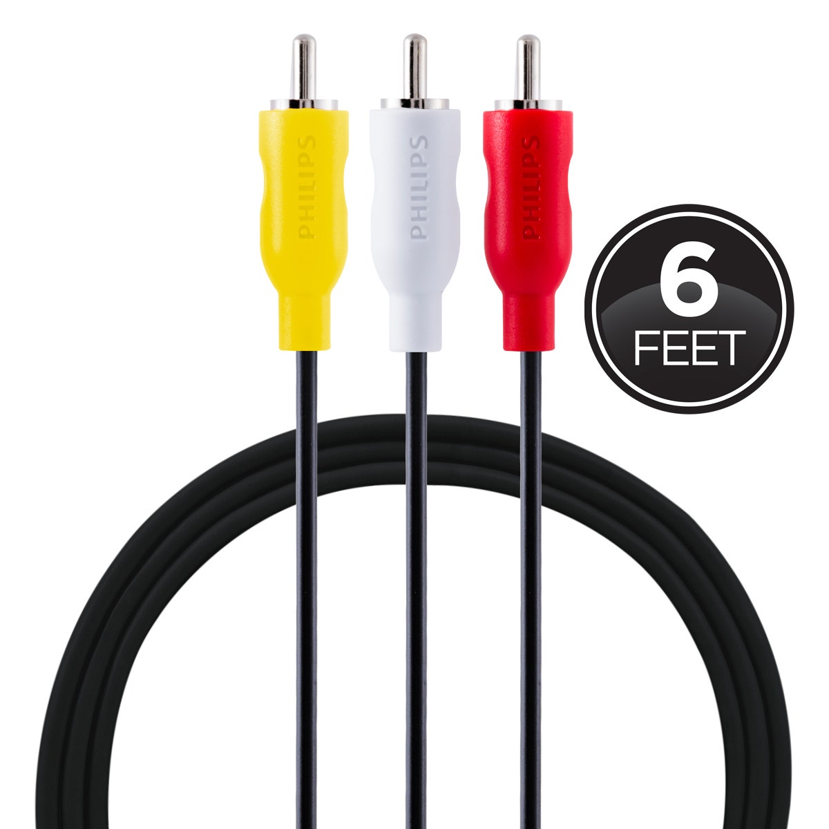 Philips 6 ft. Composite Audio/Video Cable, Black