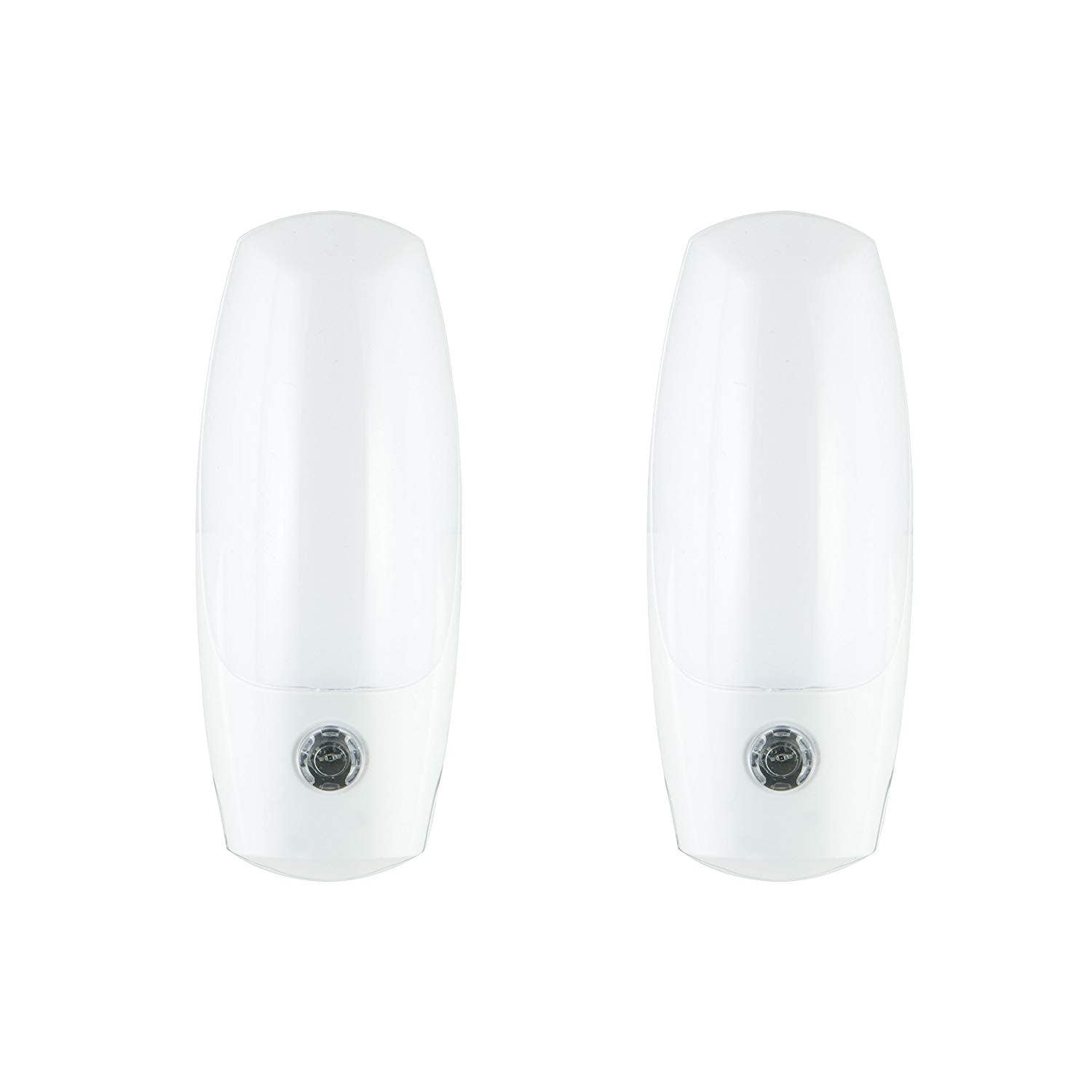 Energizer Plug-In Light Sensing LED Night Light, 2 Pack, White