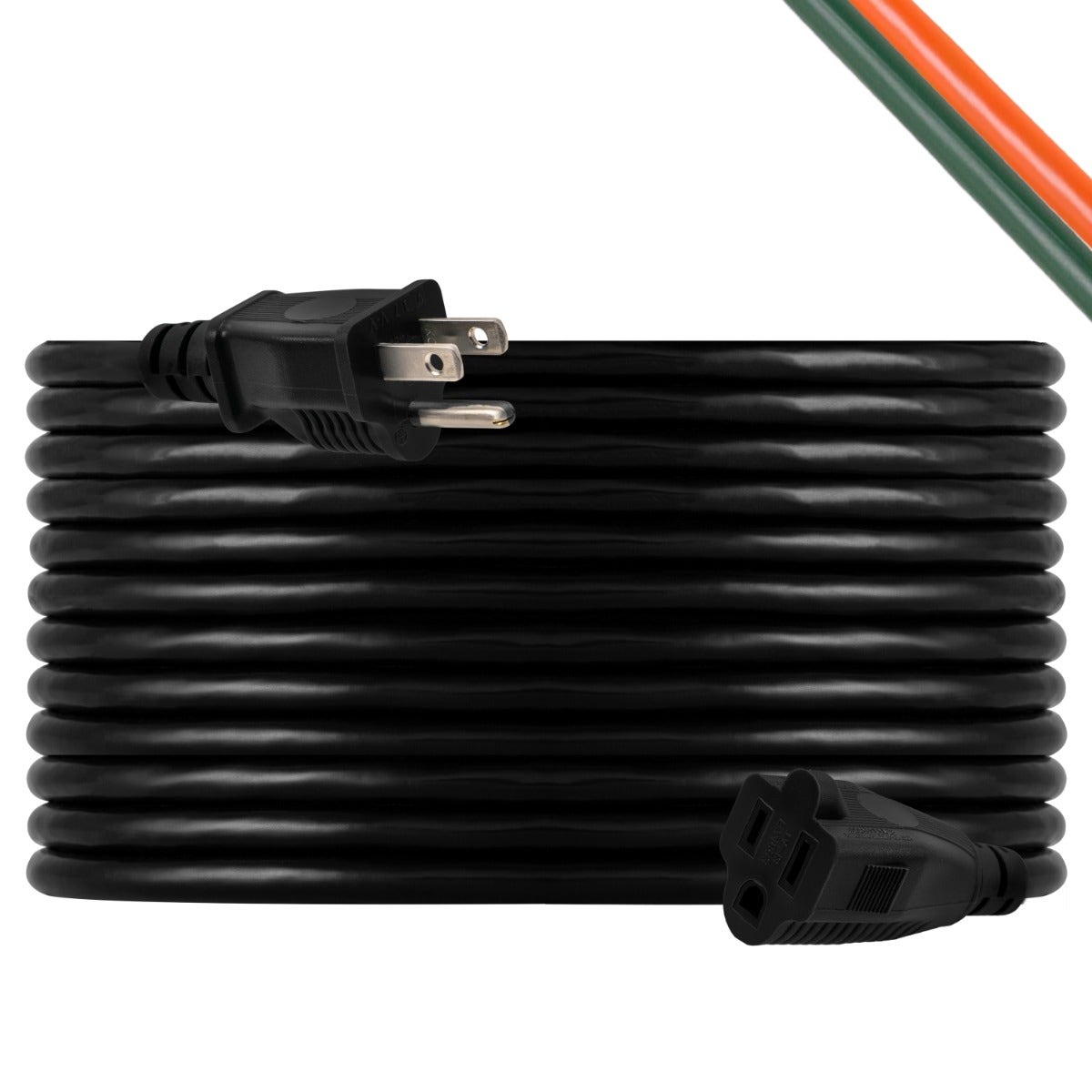 UltraPro 1-Outlet 50ft. Indoor/Outdoor Extension Cord, Black