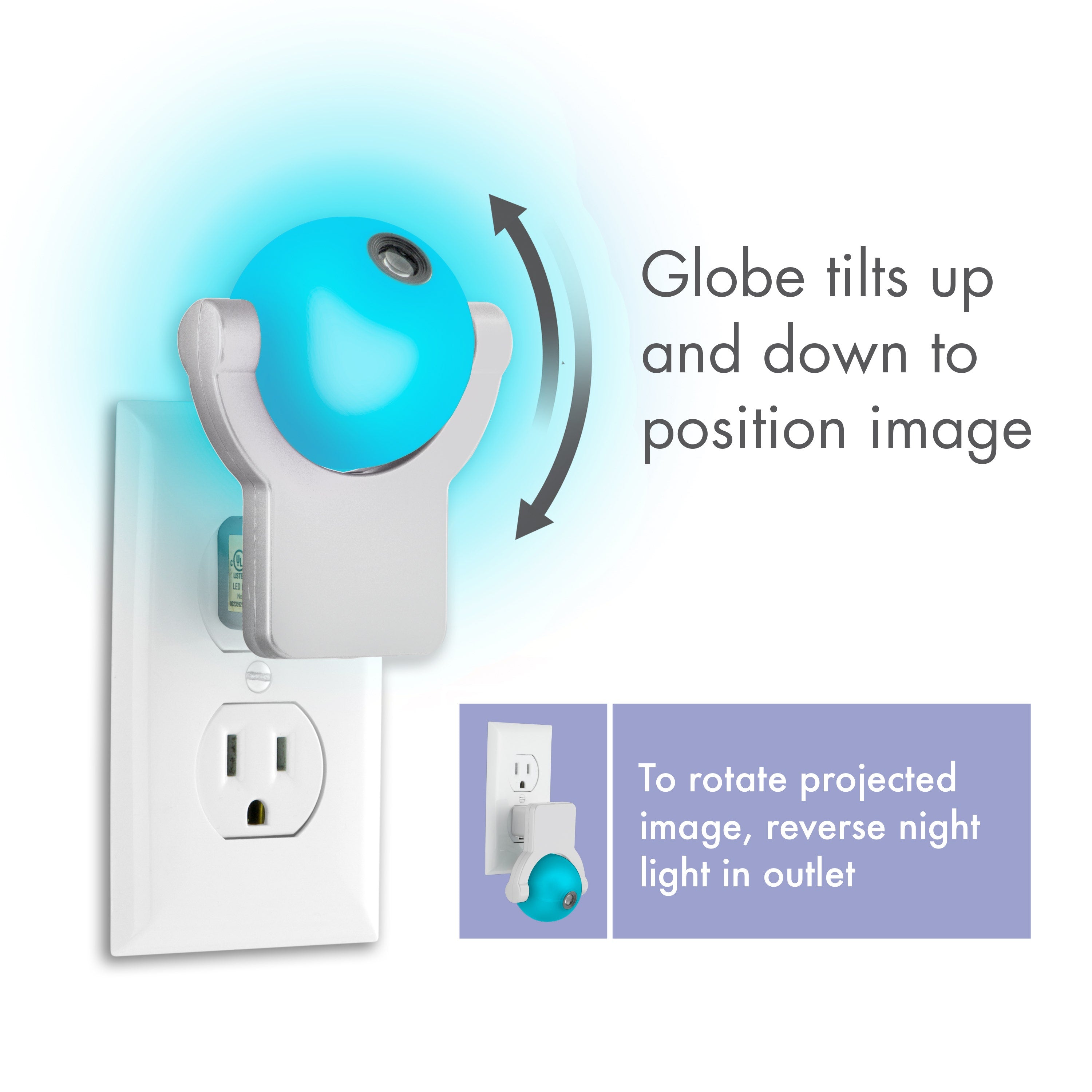 Projectables Solar System Light Sensing LED Night Light, Blue