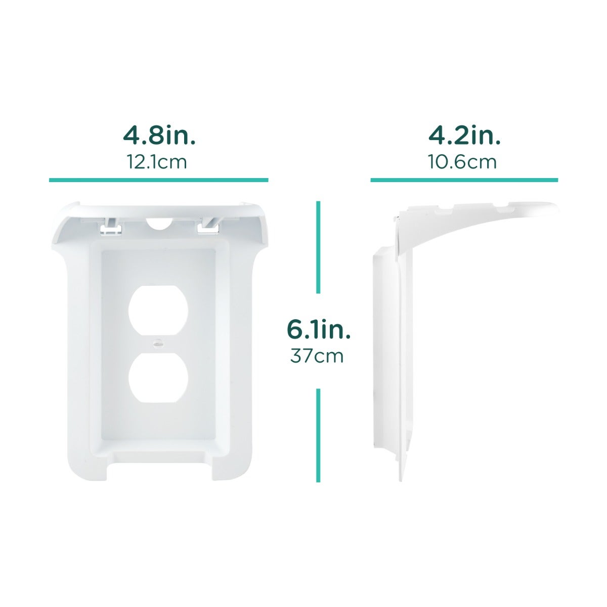 Cordinate Cord-Wrap Duplex Receptacle Wall Plate with Shelf, 2 Pack, White