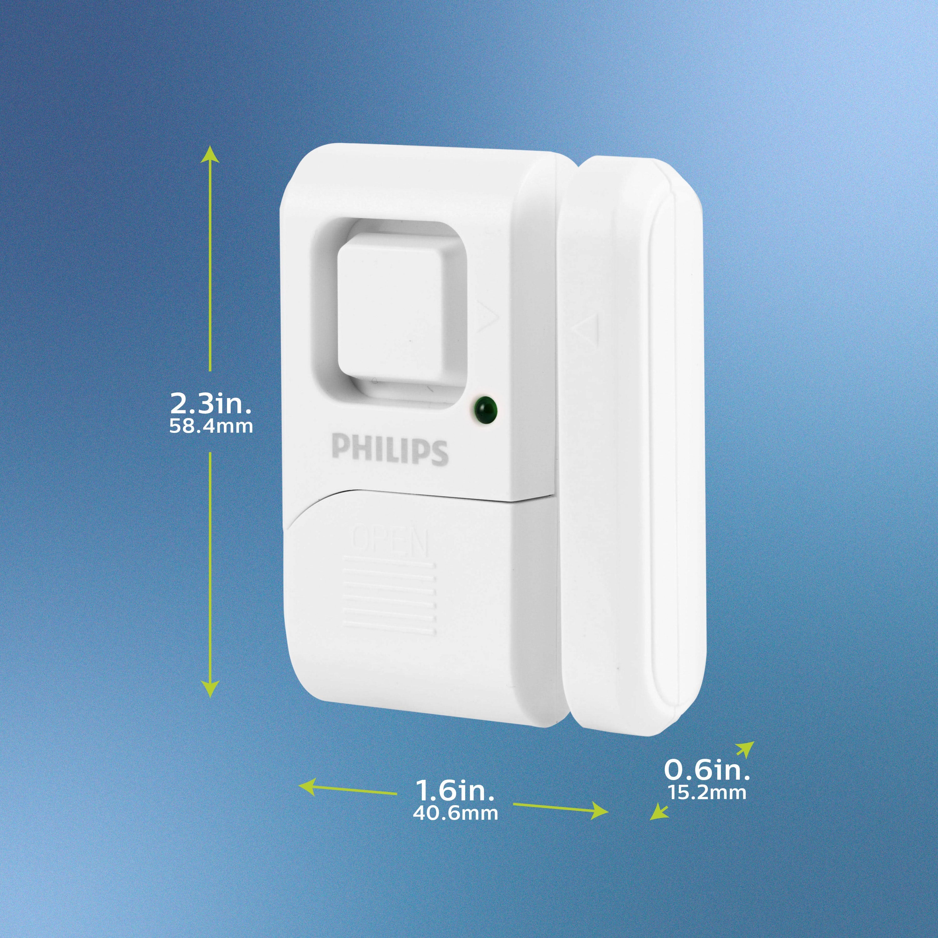 Philips Battery Operated Door Alarm, 4 Pack, White