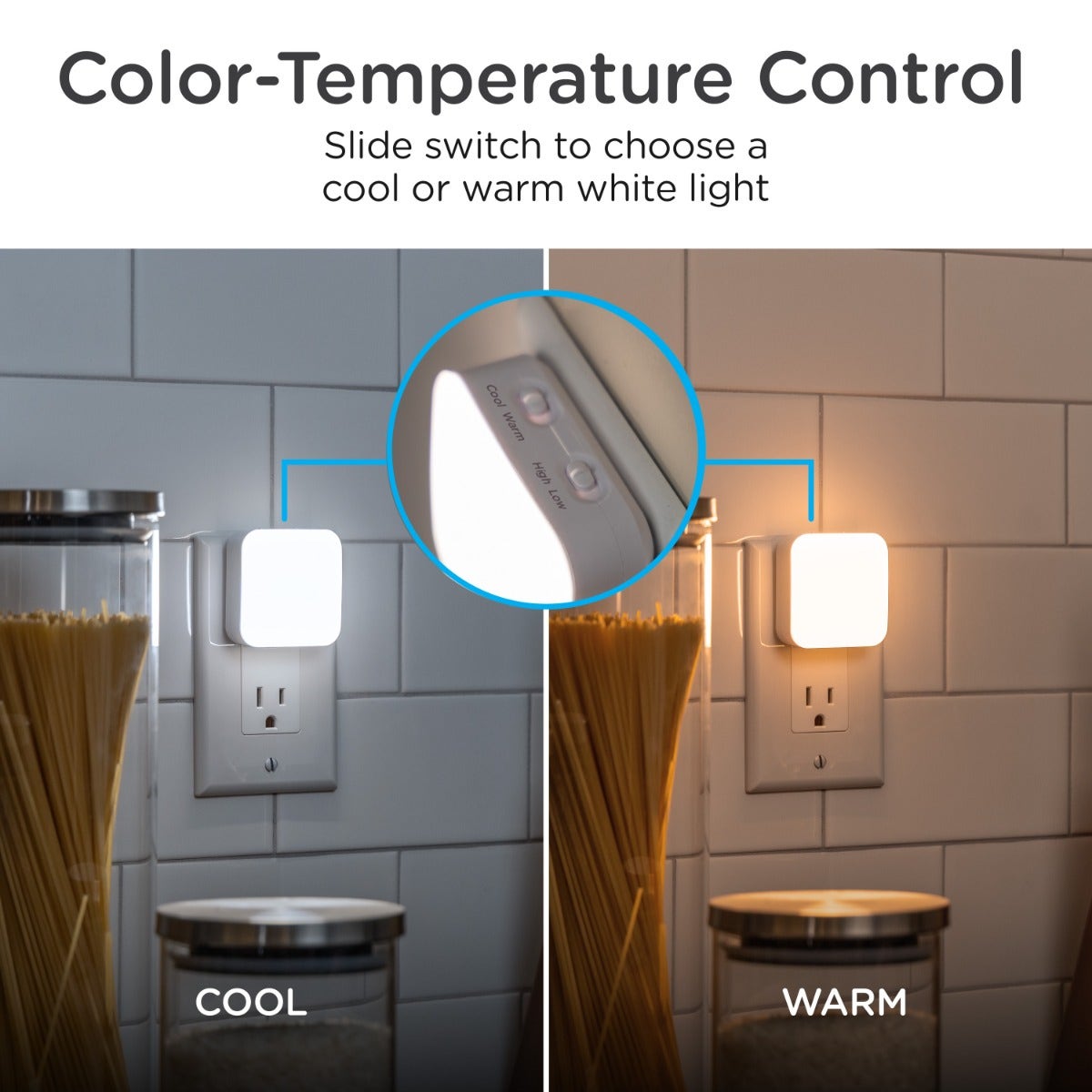 Lights by Night Tunable White Light Sensing Dimmable LED Night Light, 4 Pack