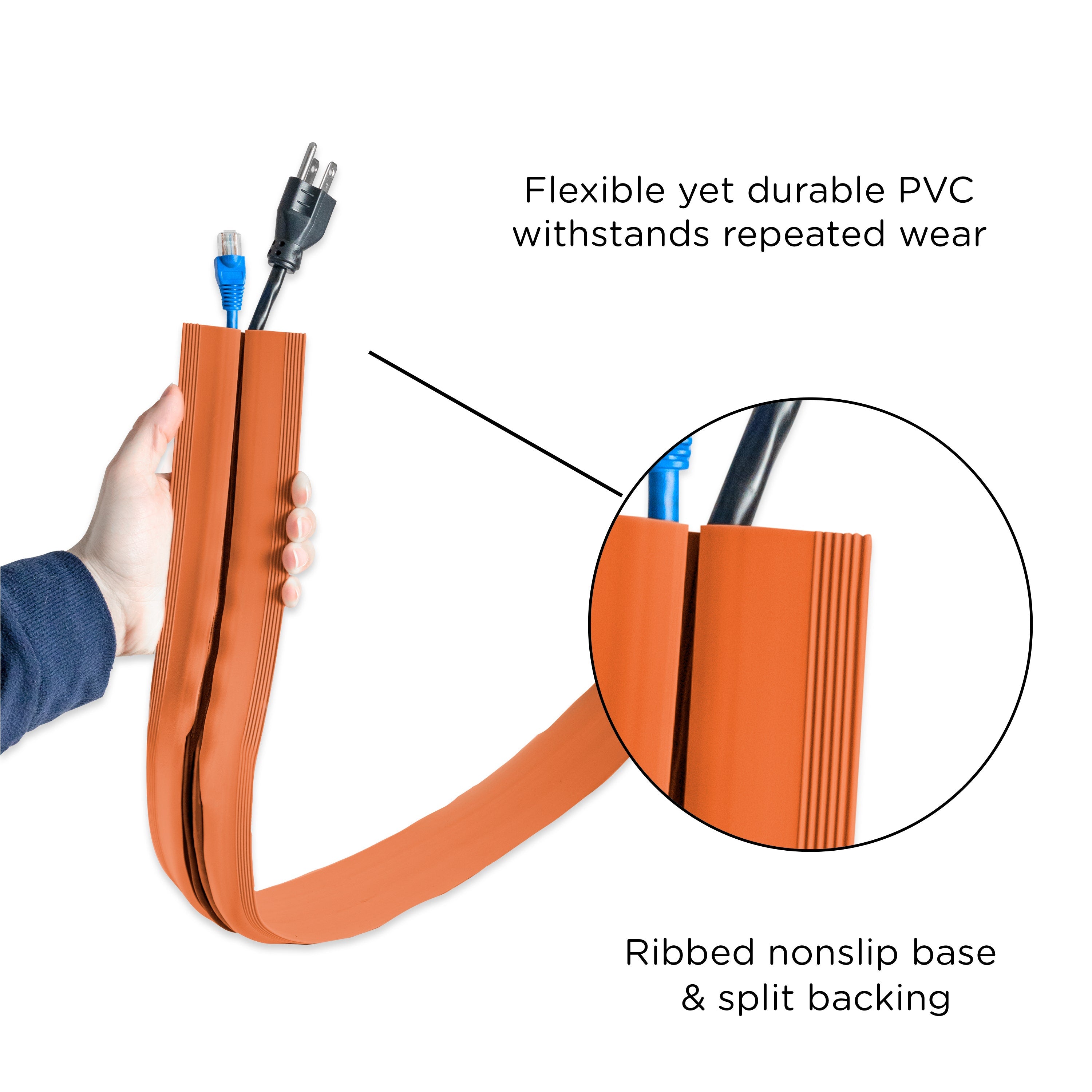 Cordinate 6ft. Cable Management Cord Cover, Orange