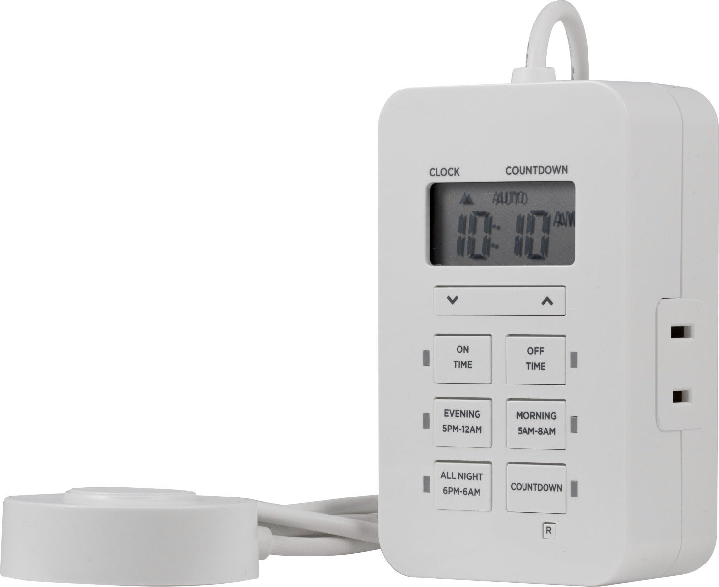 UltraPro Indoor Plug-In 2-Outlet Digital Timer with 5ft. Tethered Button, White