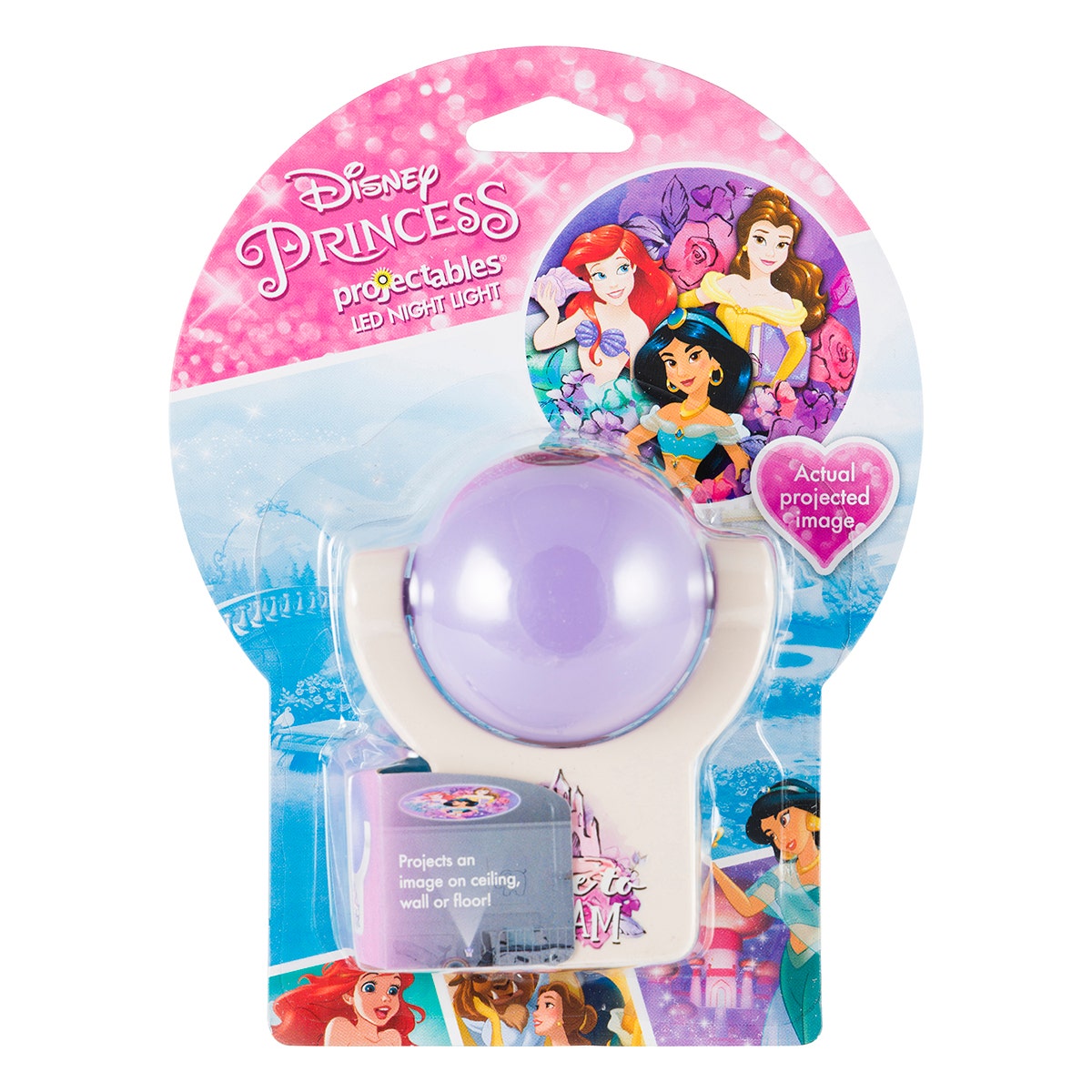 Projectables Disney Princess Light Sensing LED Night Light, Pink