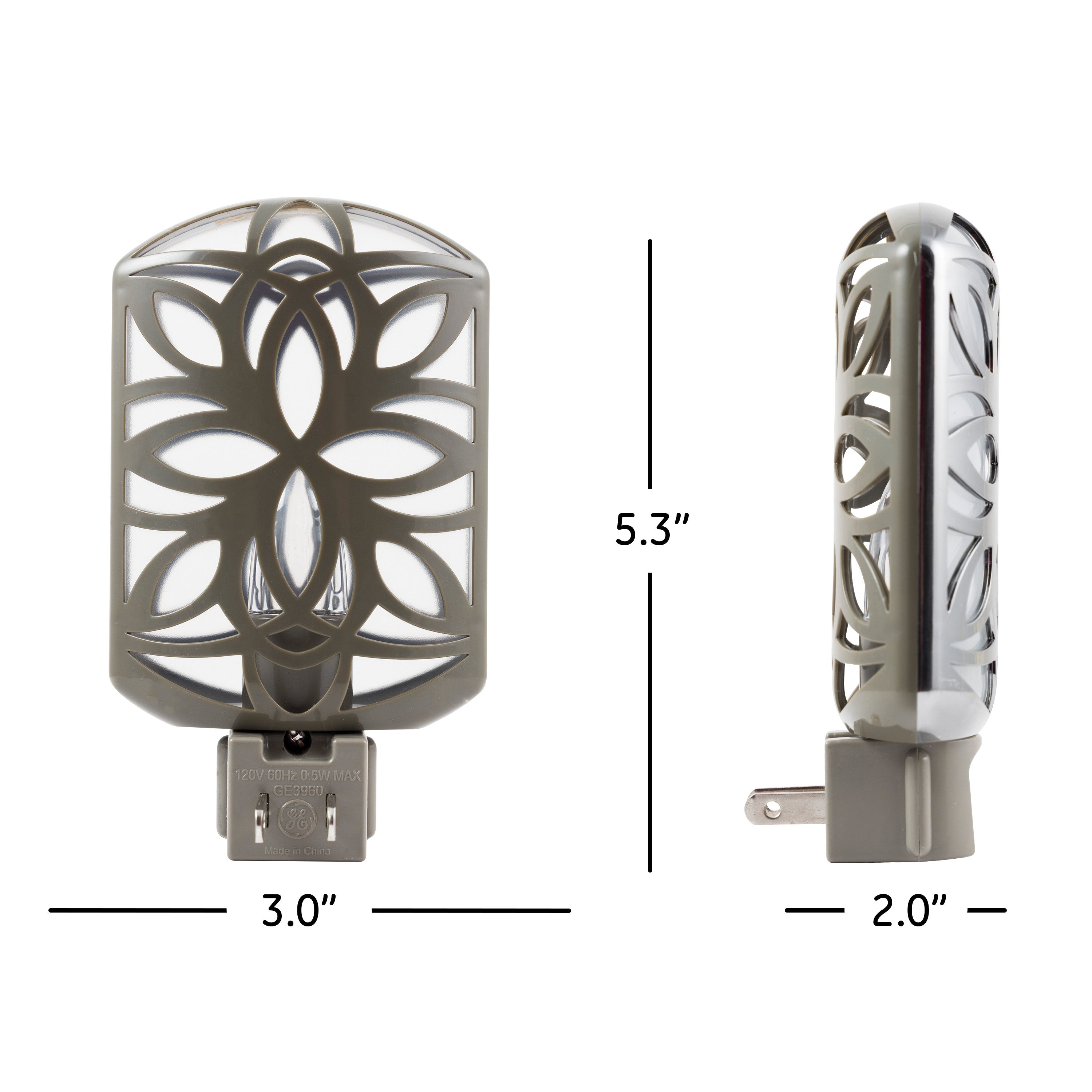 GE Light Sensing LED Night Light, Brushed Nickel