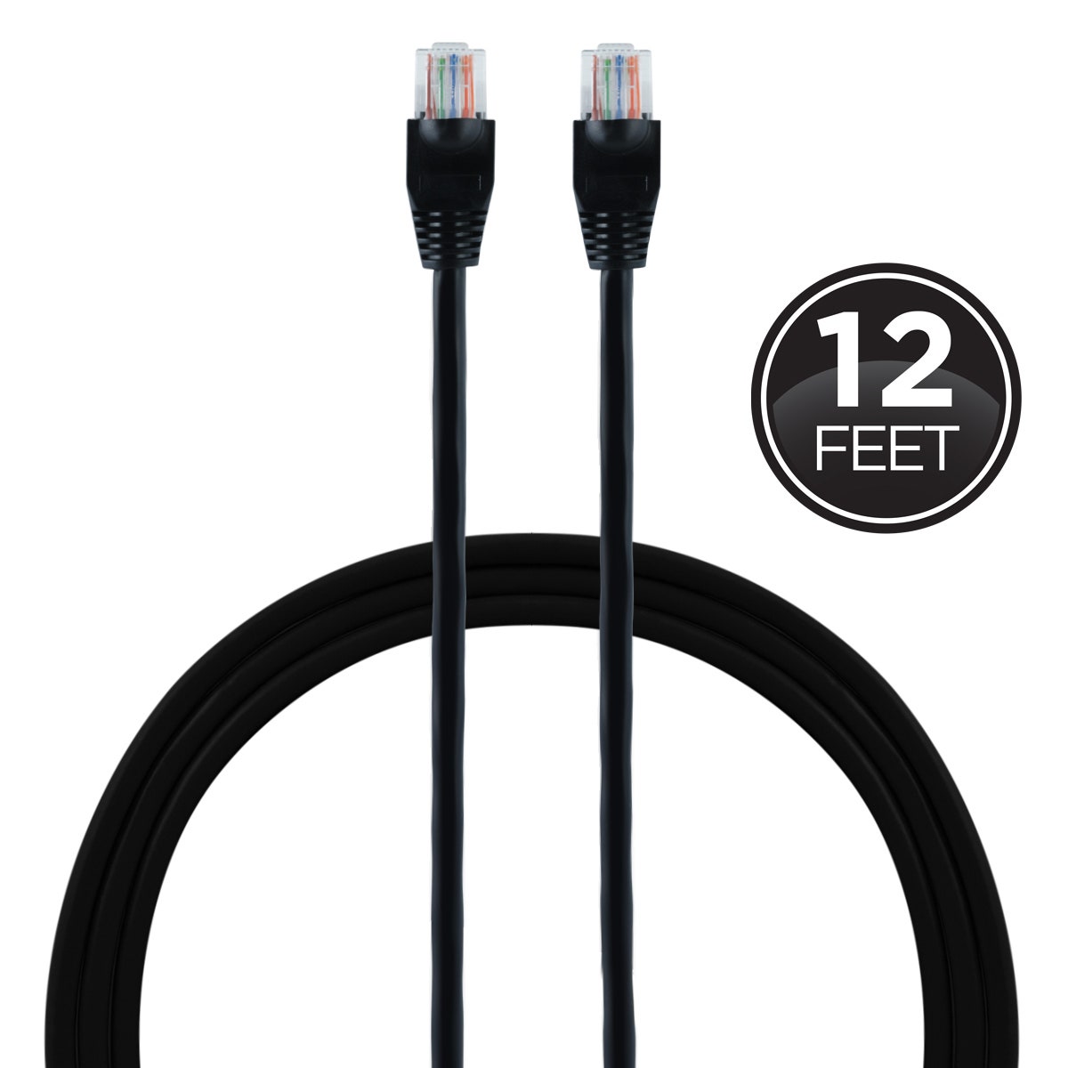 GE 12 ft. Cat 5e Ethernet Cable, Black