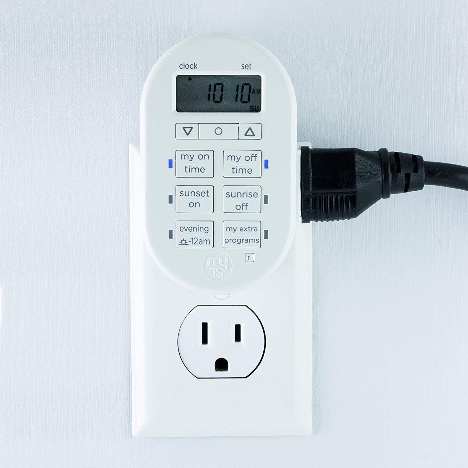 myTouchSmart Indoor Plug-In SunSmart Digital Timer, White