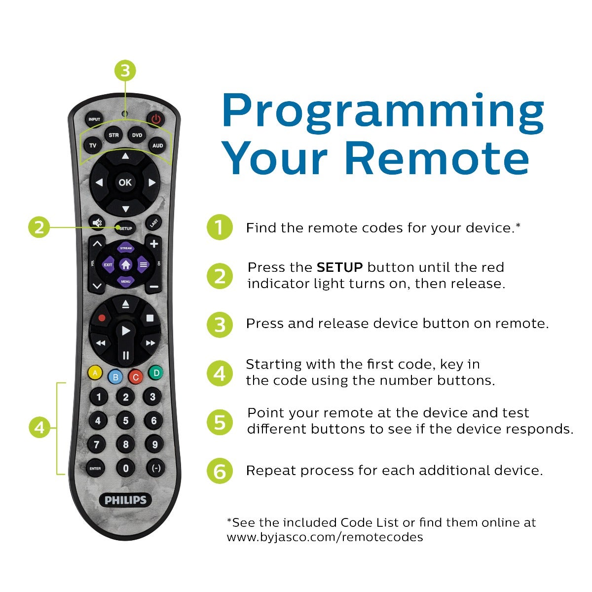 Philips 4-Device Soft Touch Universal Remote, Marble