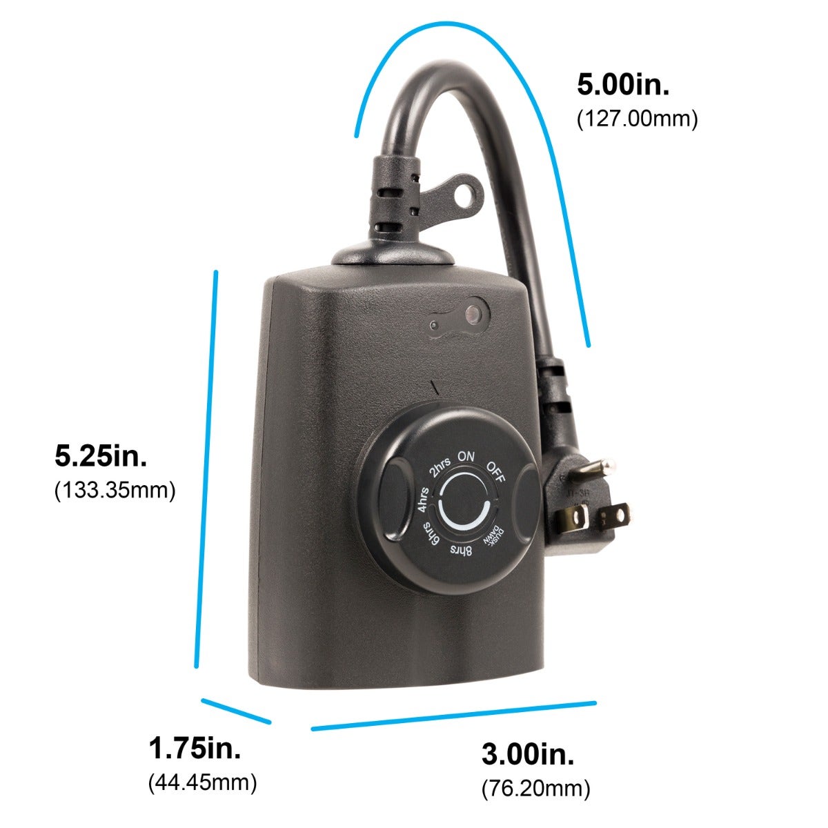 GE Outdoor 2-Outlet Photocell Timer, Black