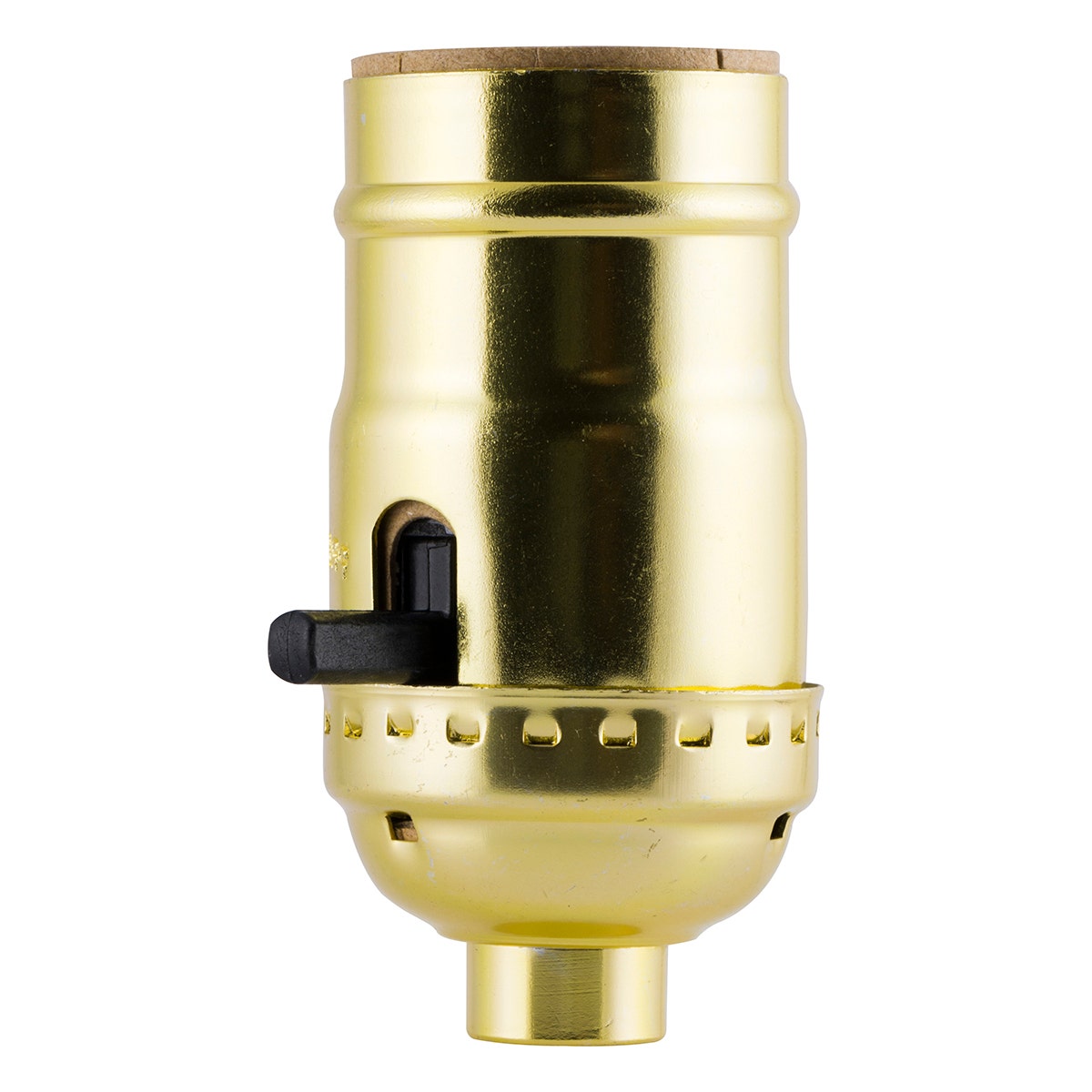 Power Gear Push On/Off Lamp Socket, Brass
