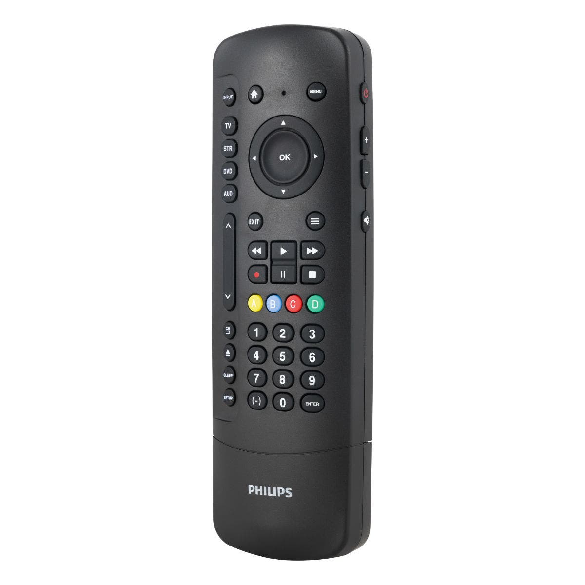 Philips 4-Device Universal Companion Remote for Roku with Flip and Slide Cradle, Black