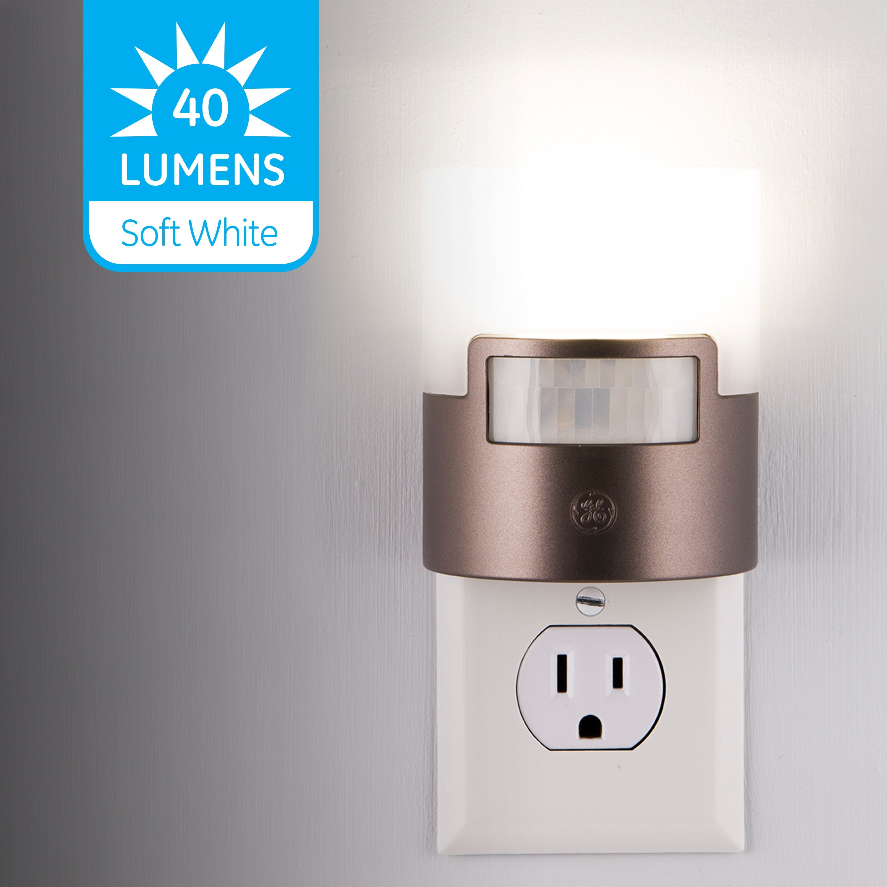 GE UltraBrite Motion Activated LED Night Light, Bronze