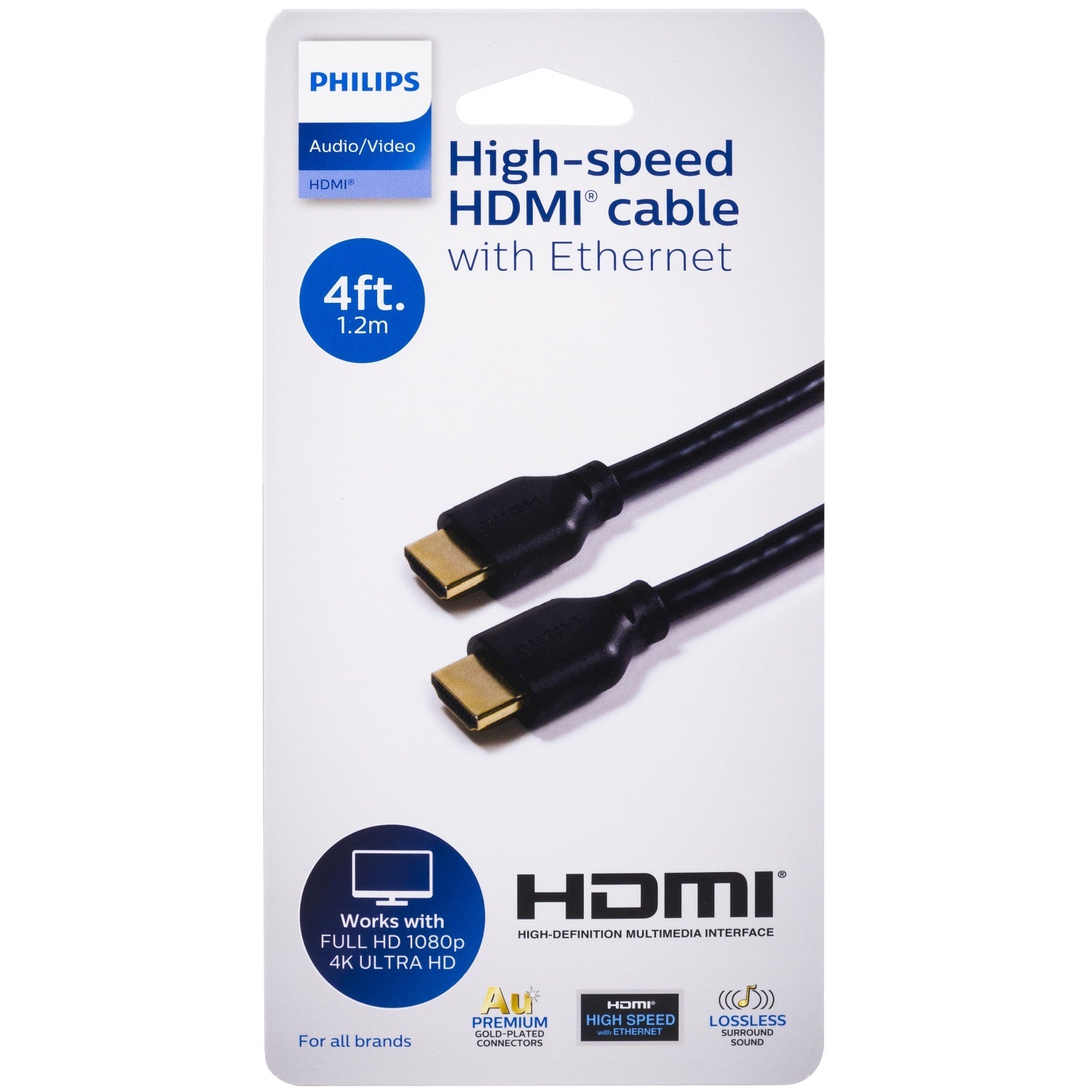 Philips 4 ft. HDMI Cable with Ethernet, Black