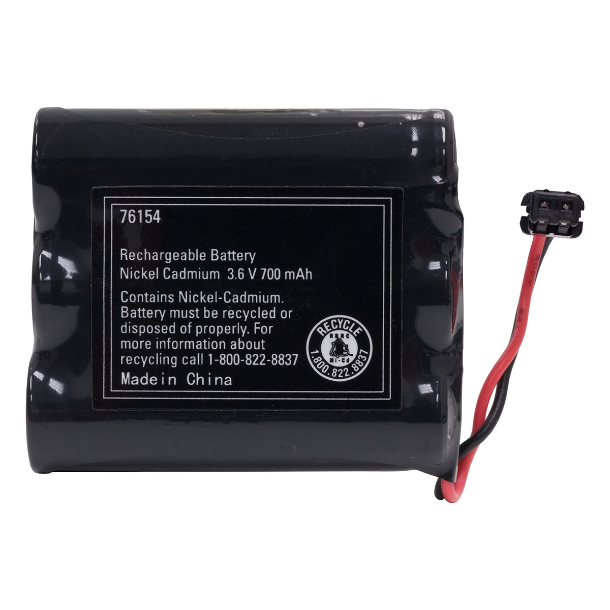 Power Gear Rechargeable, Cordless Phone Battery, 3.6V, 700mAh, NiMH, Black