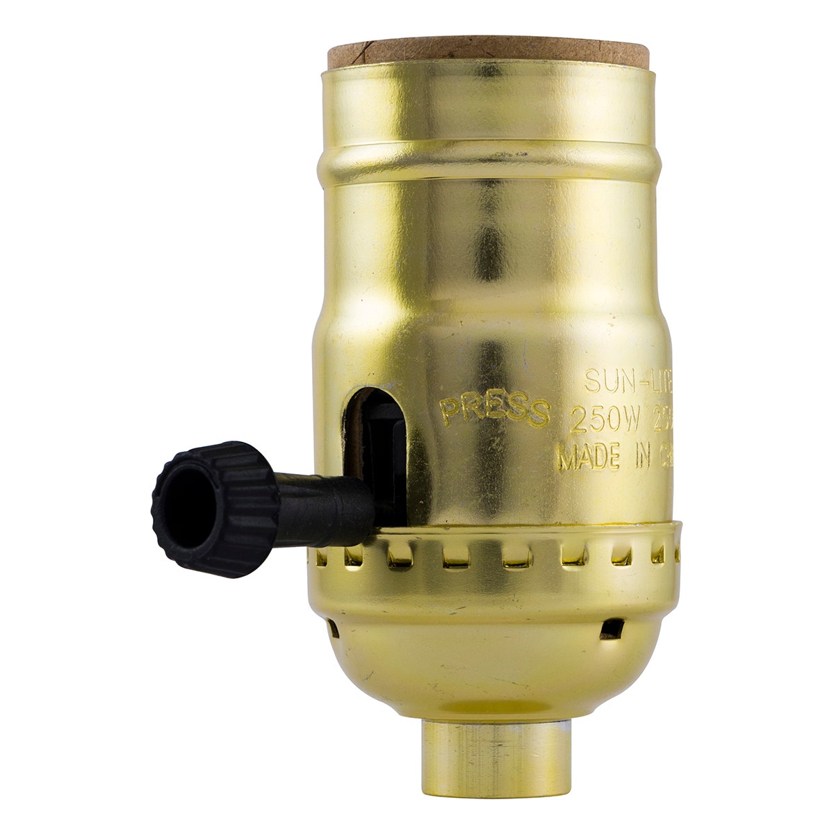 Power Gear 3-Way Lamp Socket, Brass