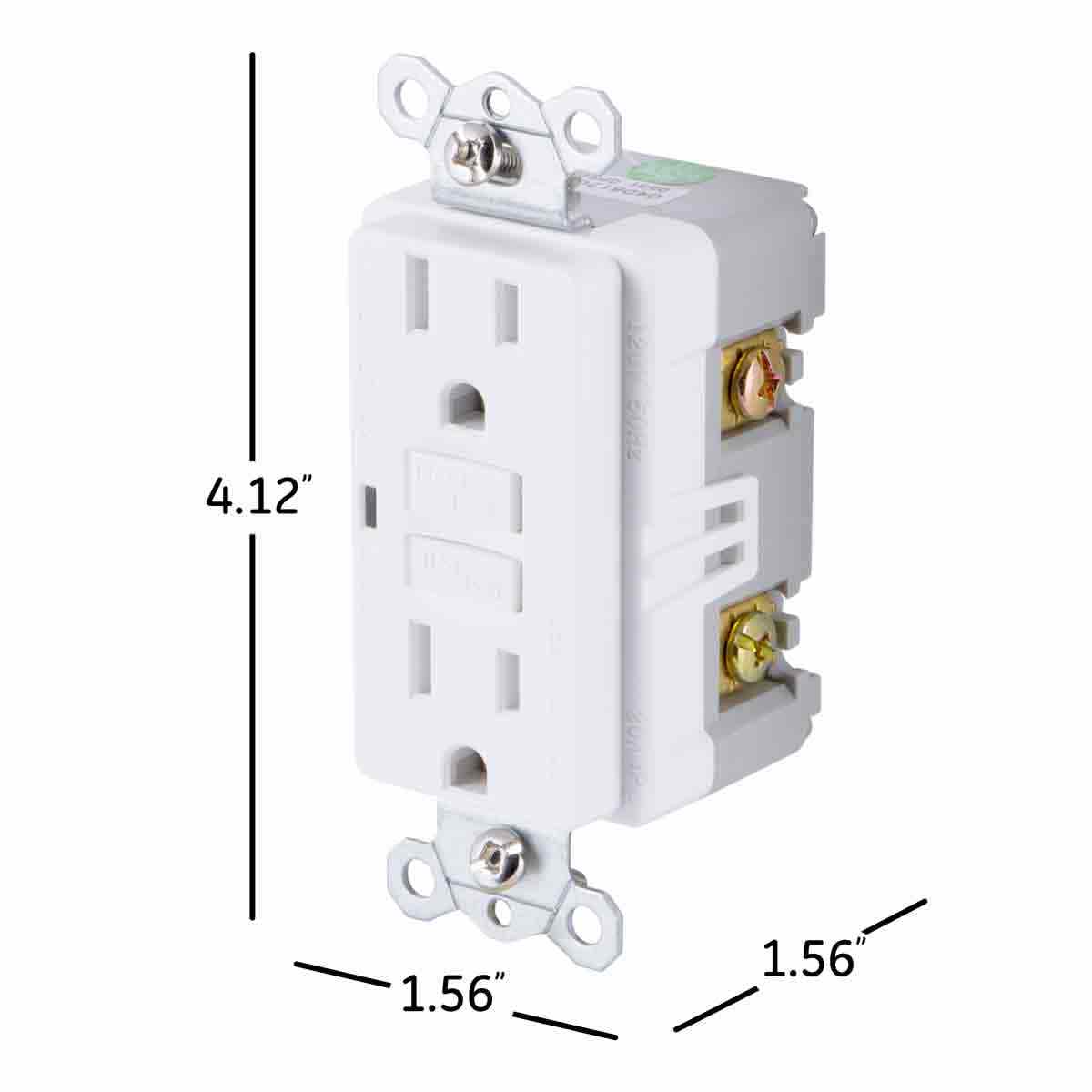 GE GFCI Receptacle with LED Indicator, White