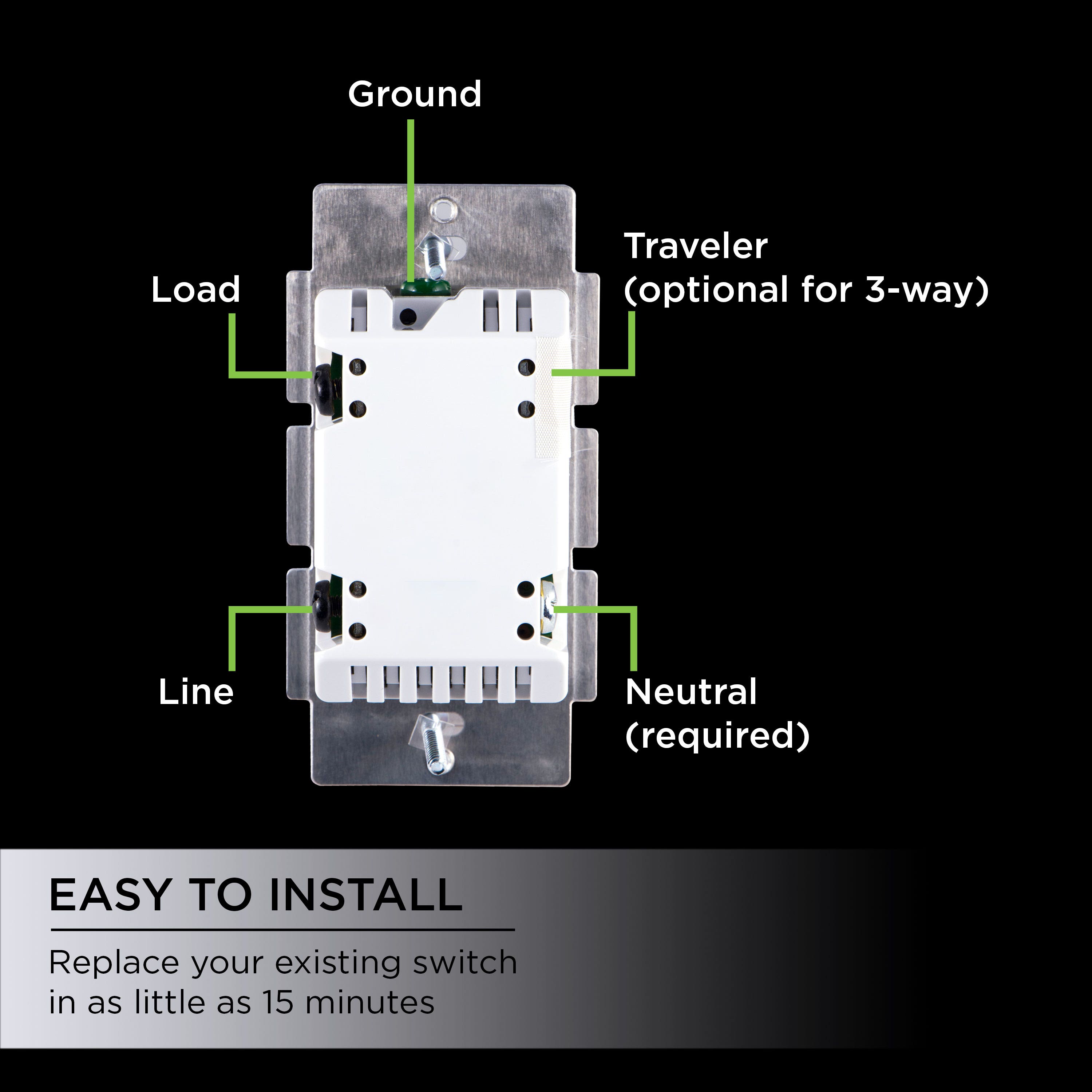 Jasco Z-Wave In-Wall Smart Fan Control, White