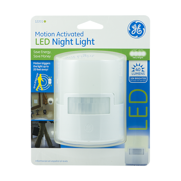 GE Enbrighten UltraBrite Motion Activated LED Night Light, White