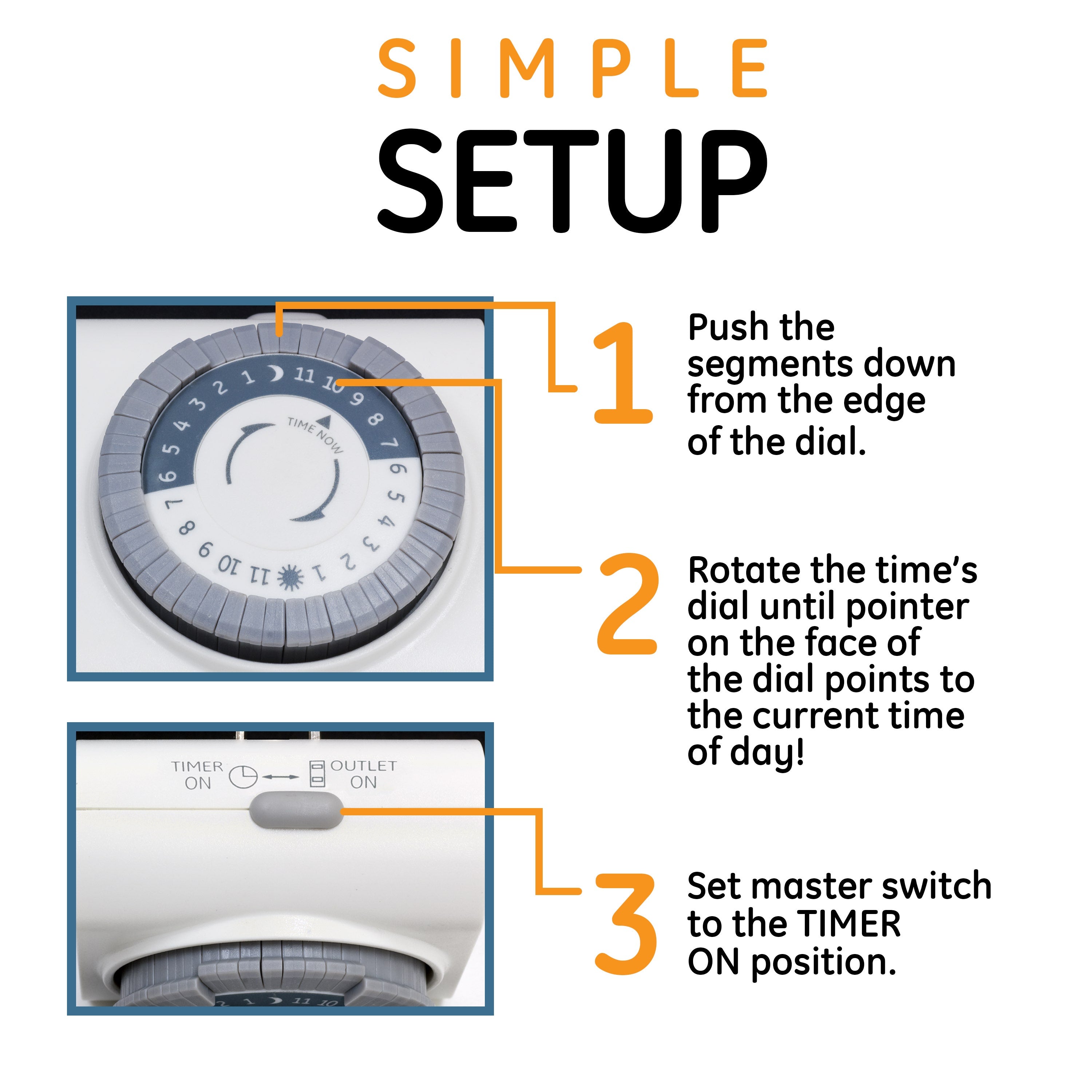 GE Indoor Plug-In 24-Hour Mechanical Timer, White