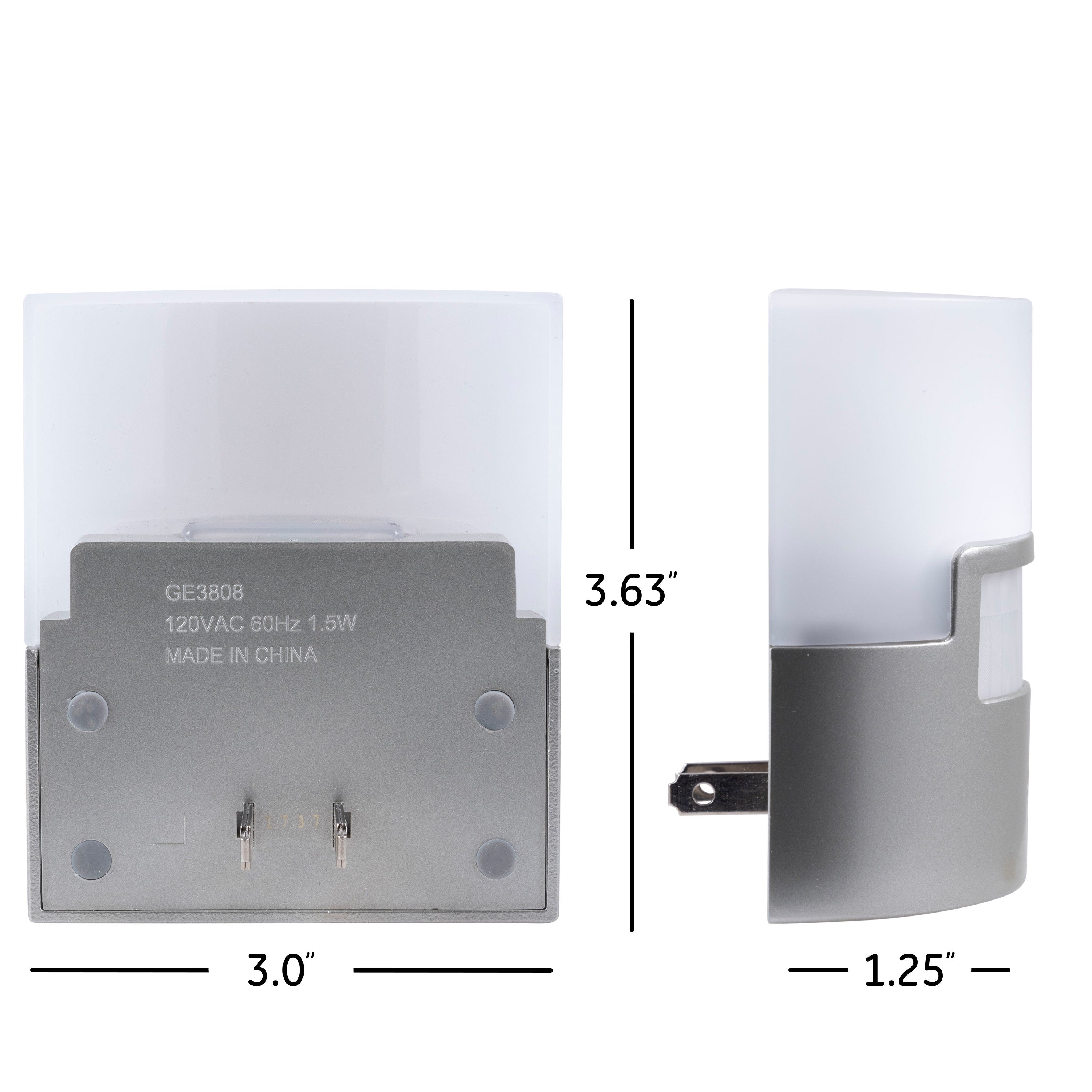 GE UltraBrite Motion Activated LED Night Light, Silver, 2 Pack