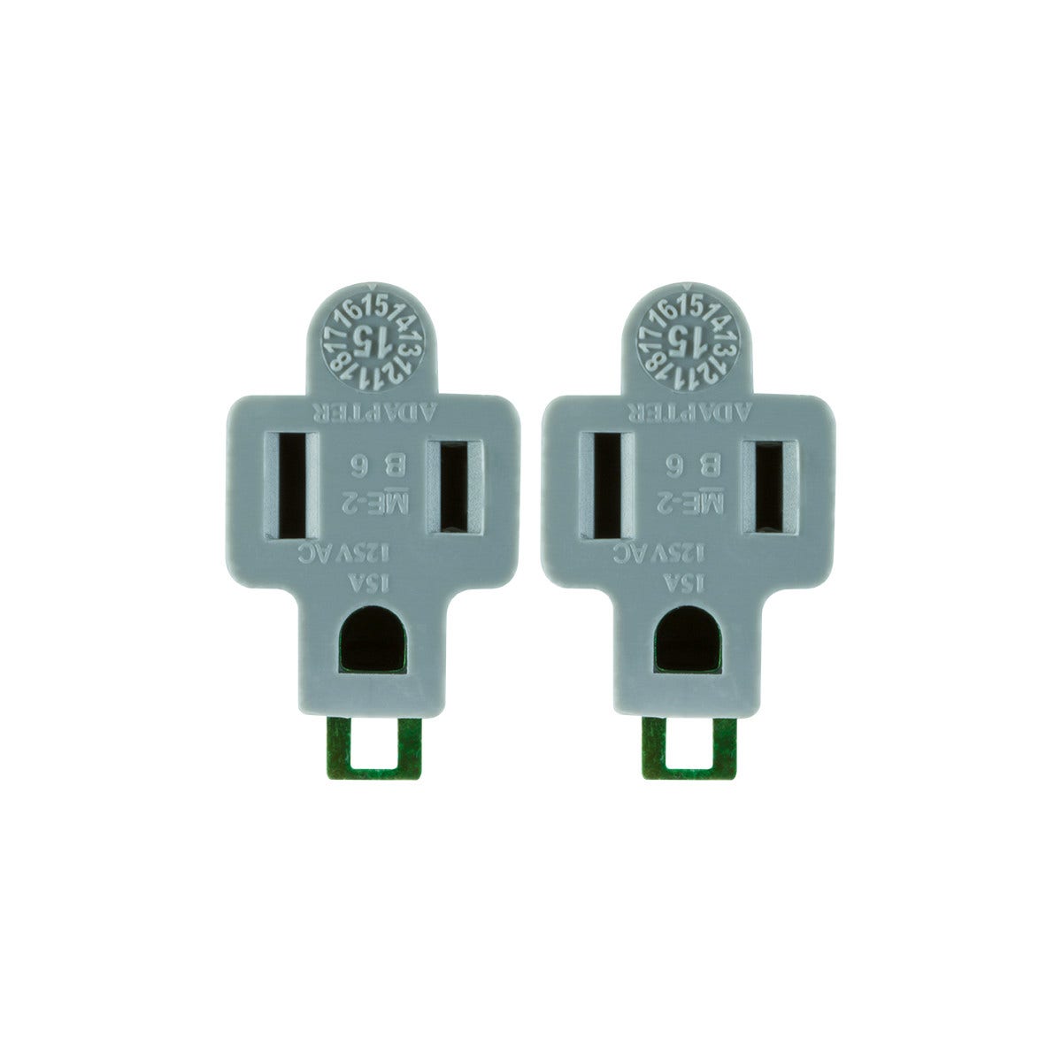 GE Polarized Grounded Adapter, 2 Pack, Gray