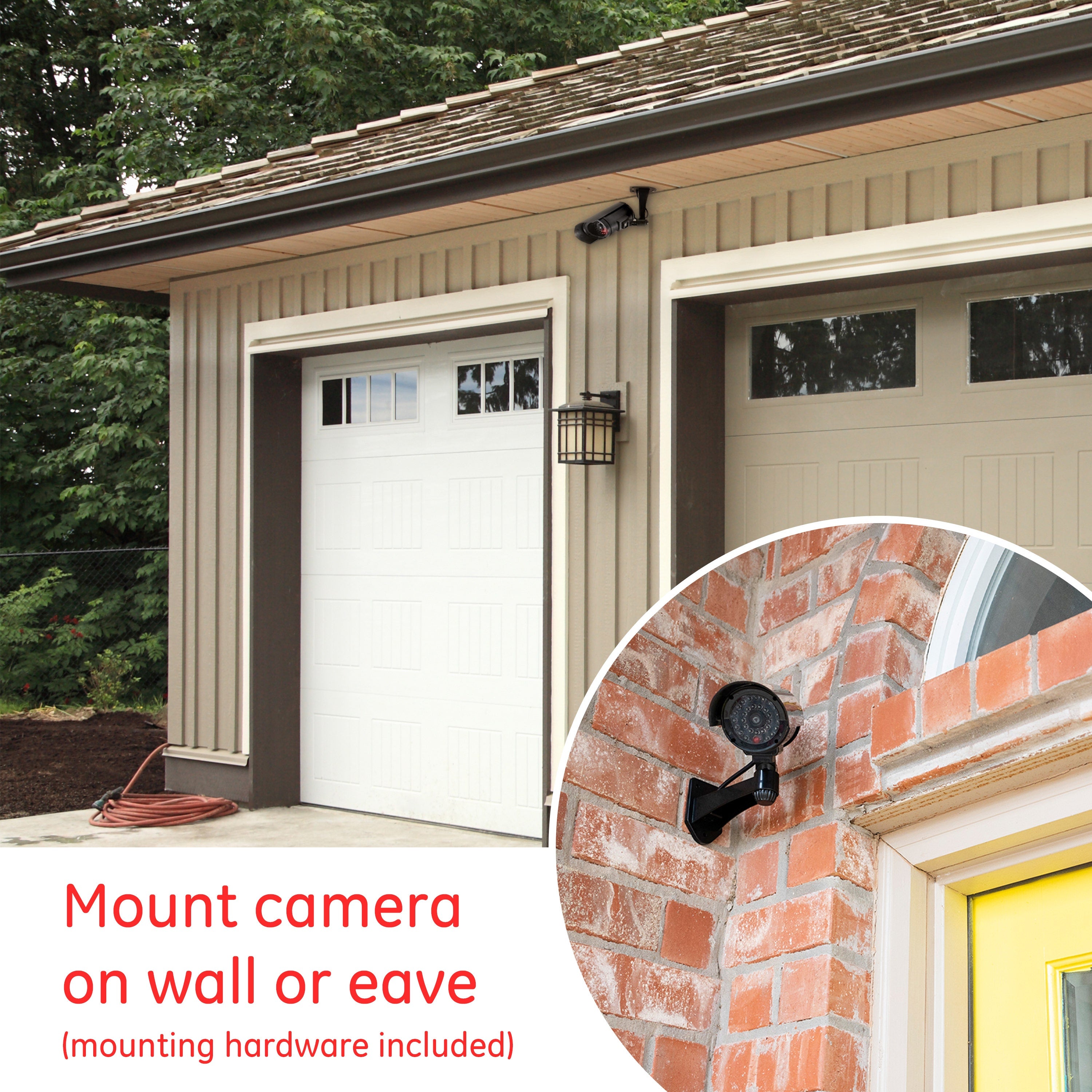 Power Gear Battery-Operated Decoy Security Bullet Camera with Red Indicator LED, Black